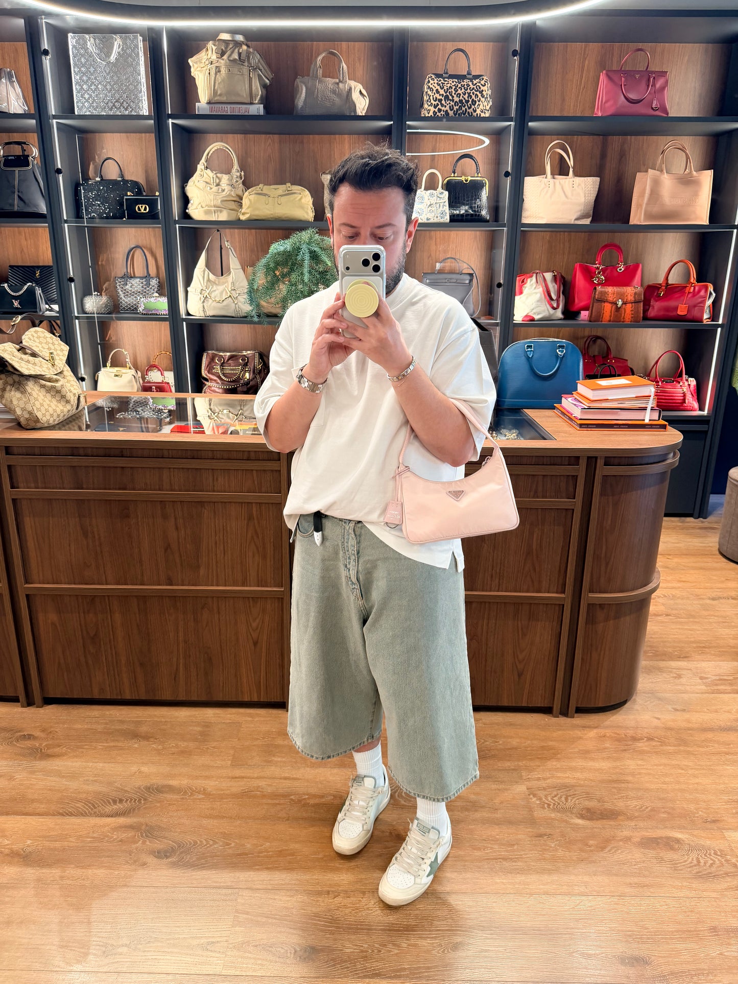 PRADA BABY PINK NYLON RE EDITION 2000 SHOULDER BAG
