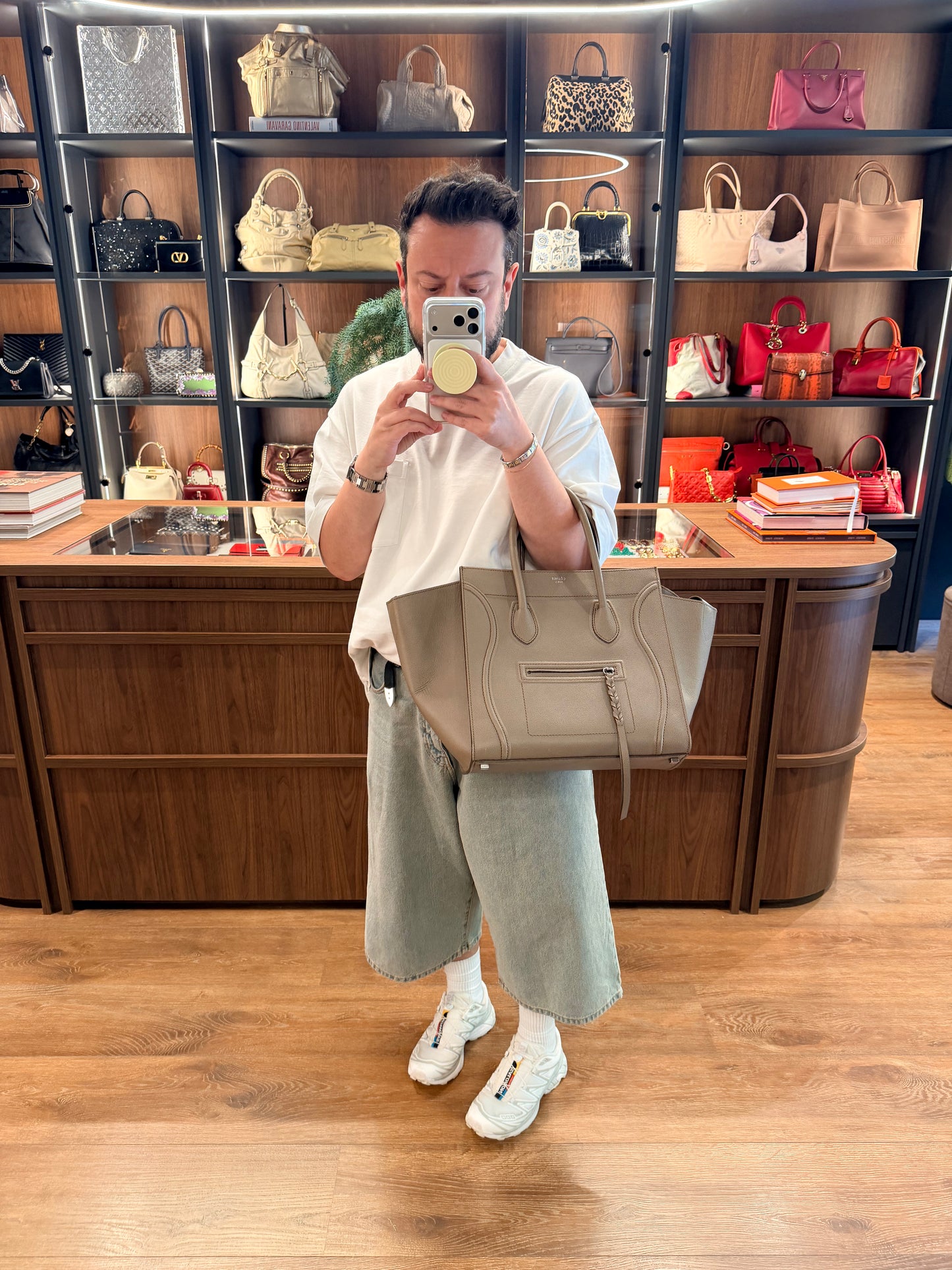 CÈLINE TAUPE PHANTOM LUGGAGE HANDBAG