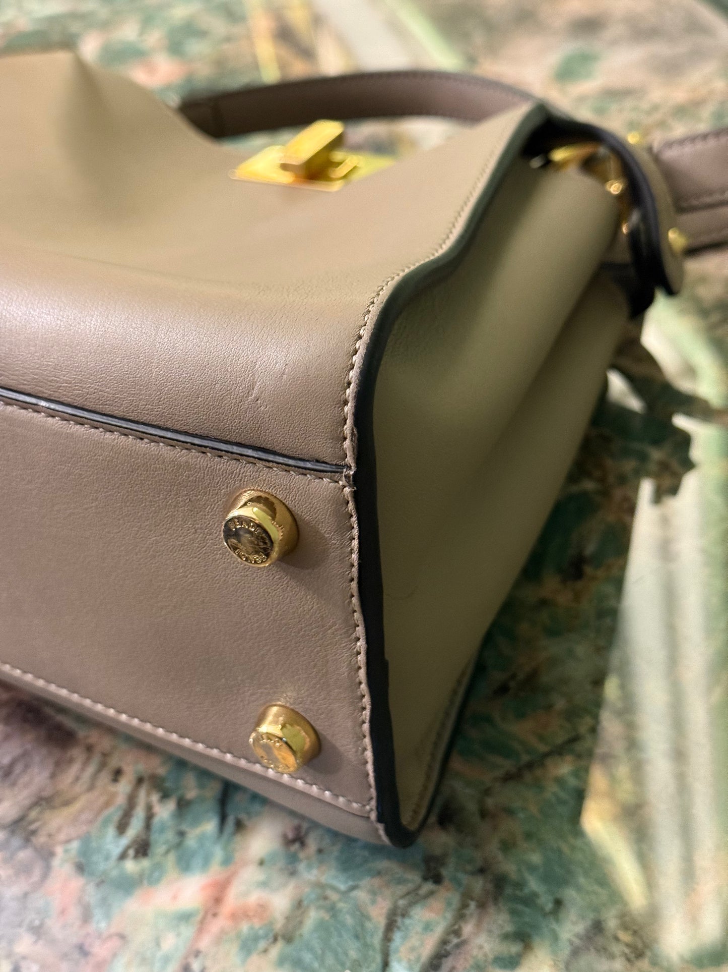 FENDI TAUPE SMALL PEEKABOO HANDBAG