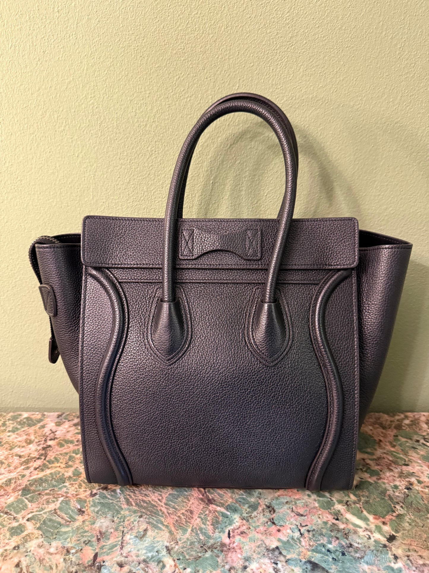CELINE BLACK MICRO LUGGAGE HANDBAG