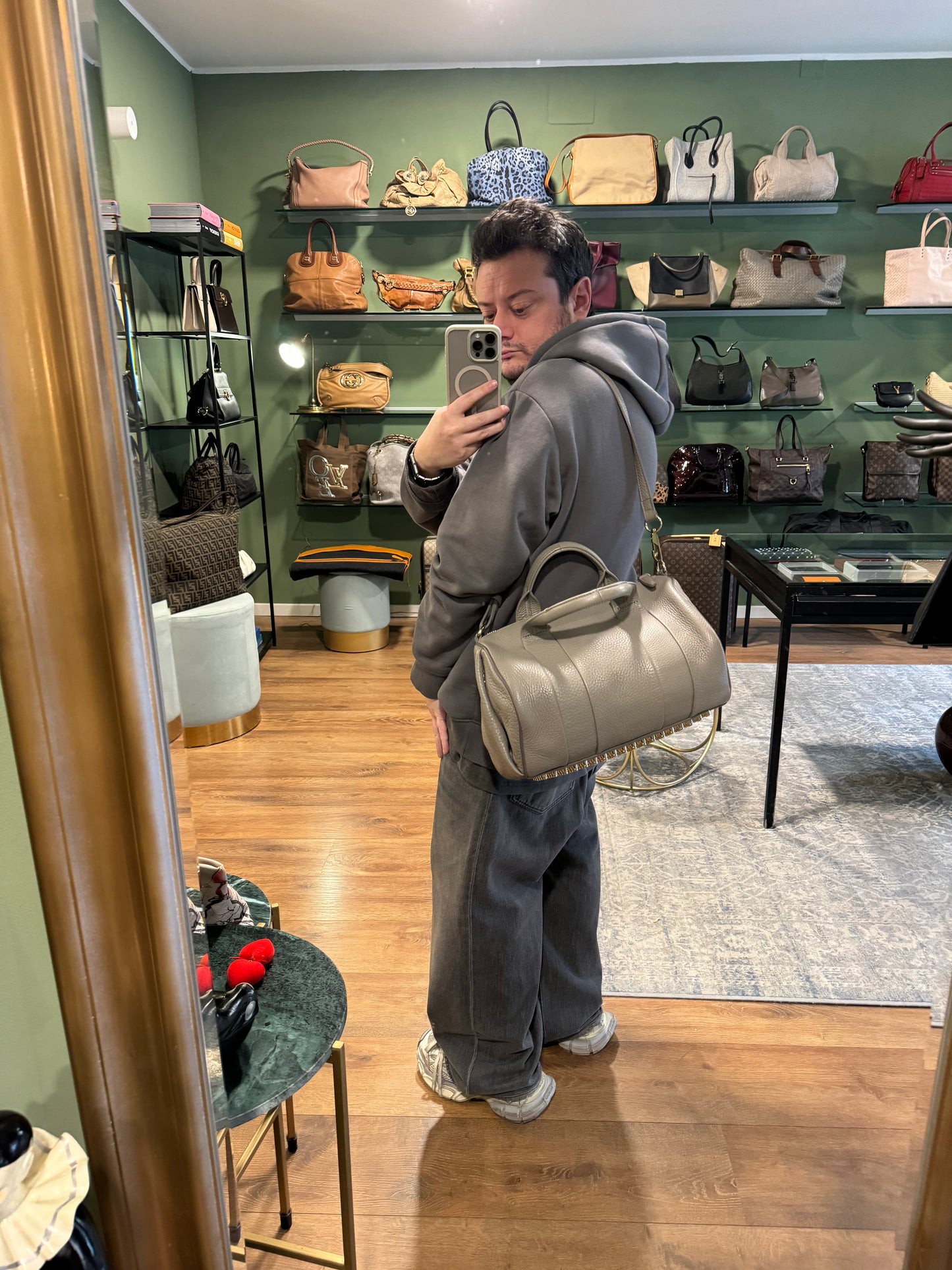 ALEXANDER WANG GRAY ROCCO DUFFLE BAG