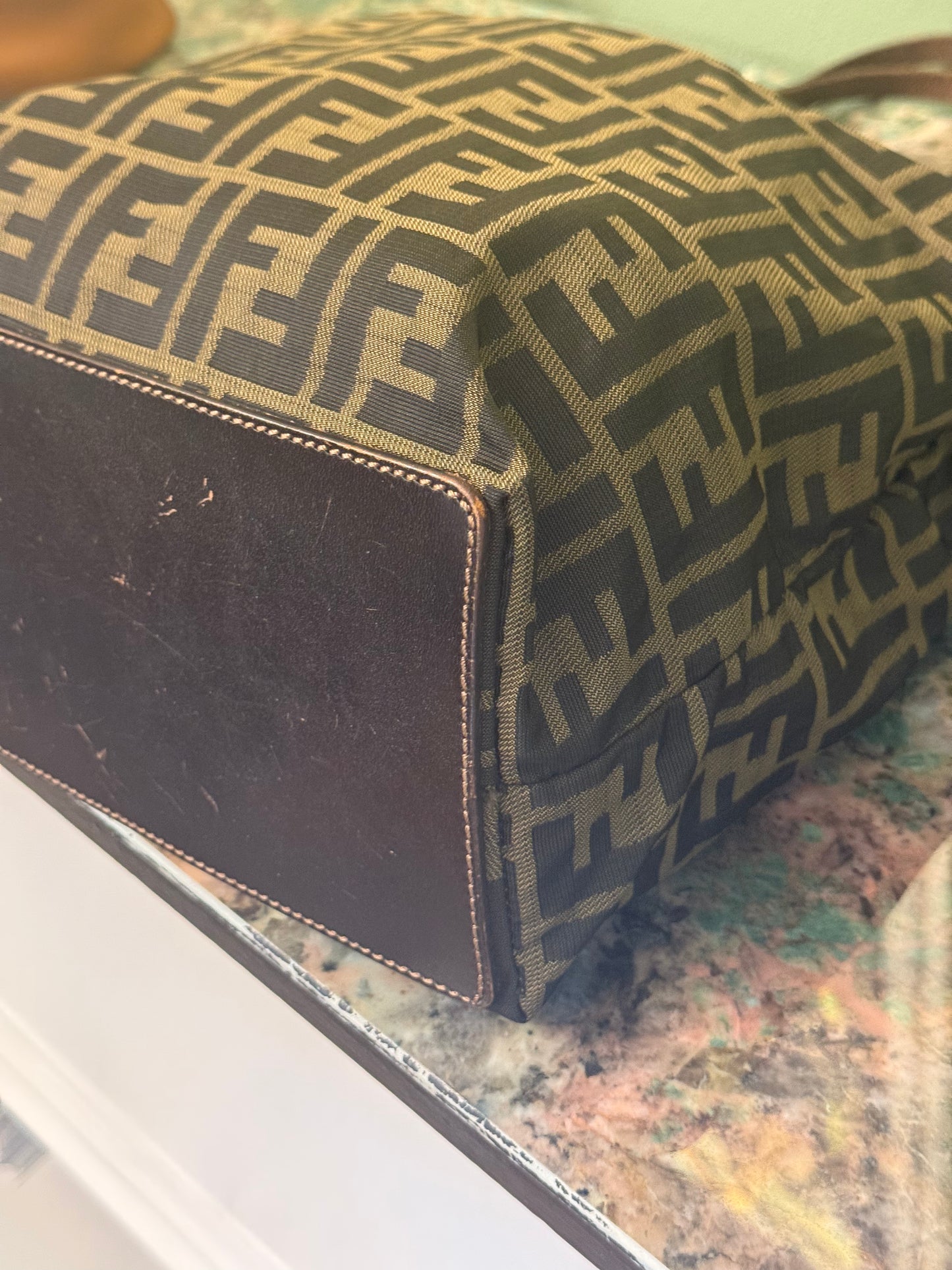 FENDI ZUCCA SMALL SHOPPING TOTE