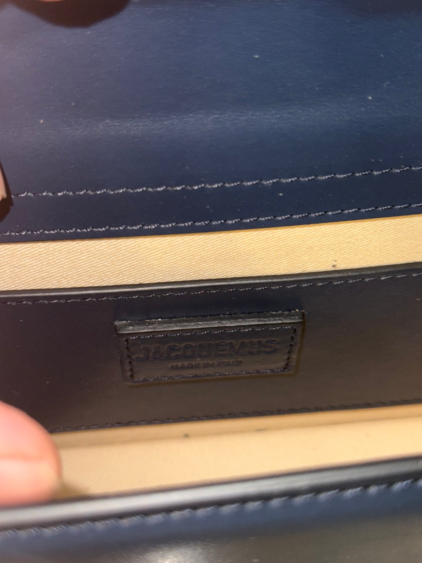 JAQUEMUS NAVY LE GRAND BAMBINO CROSSBODY BAG