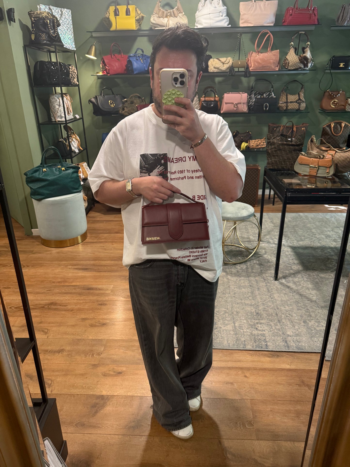 JAQUEMUS BURGUNDY LE GRAND BAMBINO CROSSBODY BAG