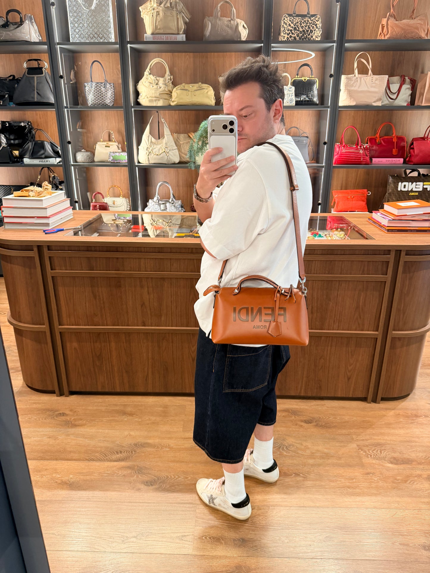 FENDI TAN MEDIUM BY THE WAY BOSTON BAG