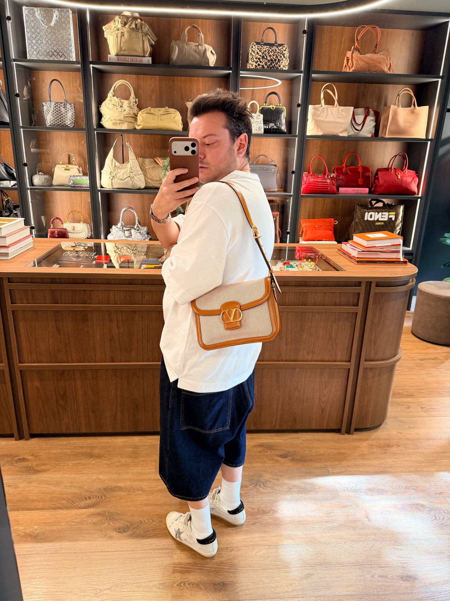 VALENTINO BEIGE 9TO5 SHOULDER BAG