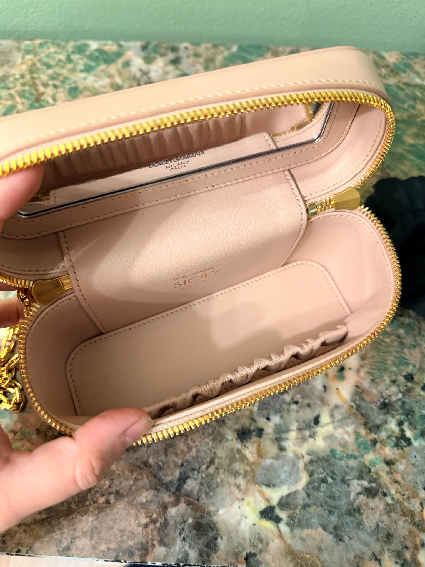 DOLCE & GABBANA PINK SICILY VANITY SHOULDER BAG