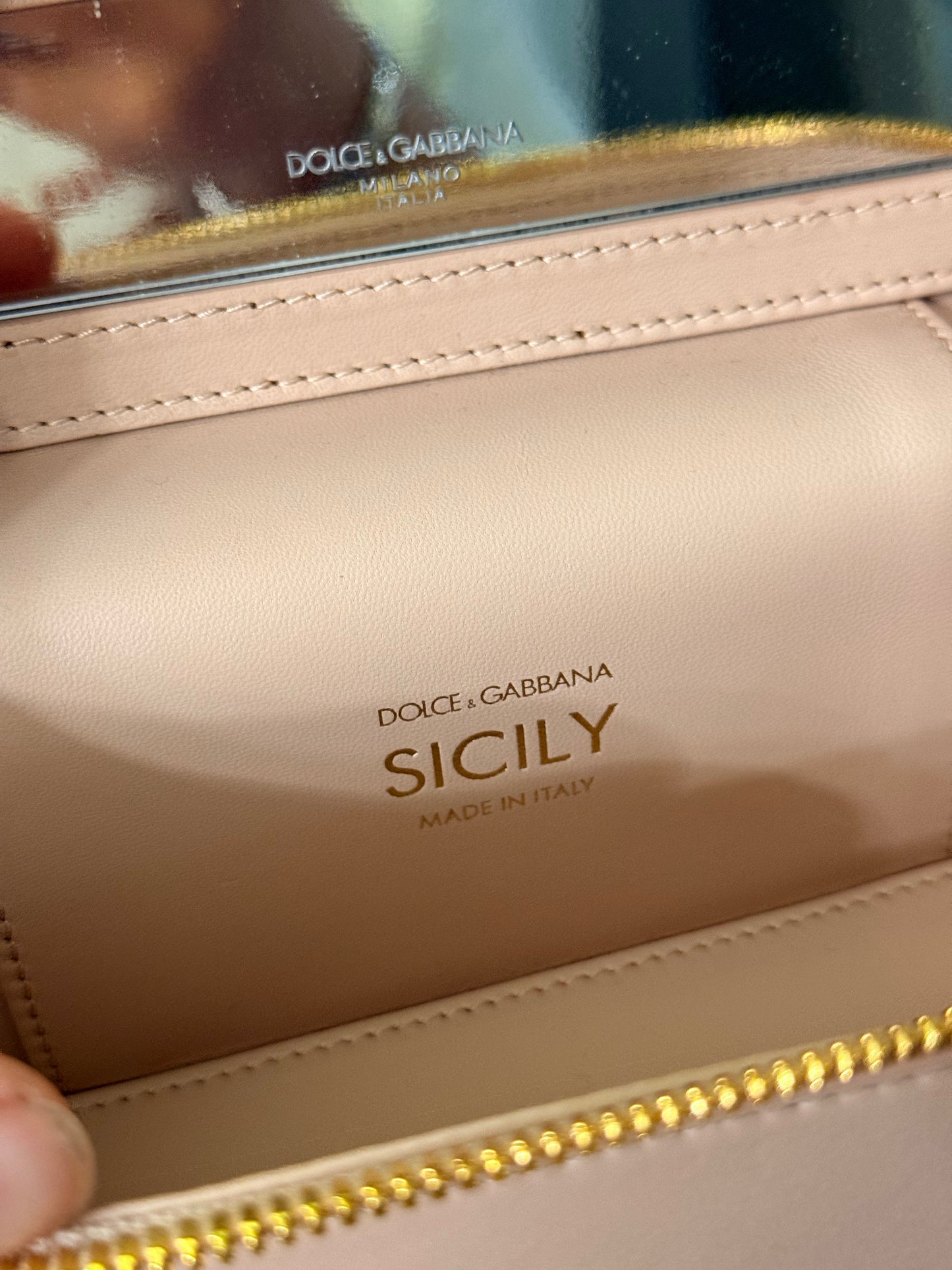 DOLCE & GABBANA PINK SICILY VANITY SHOULDER BAG