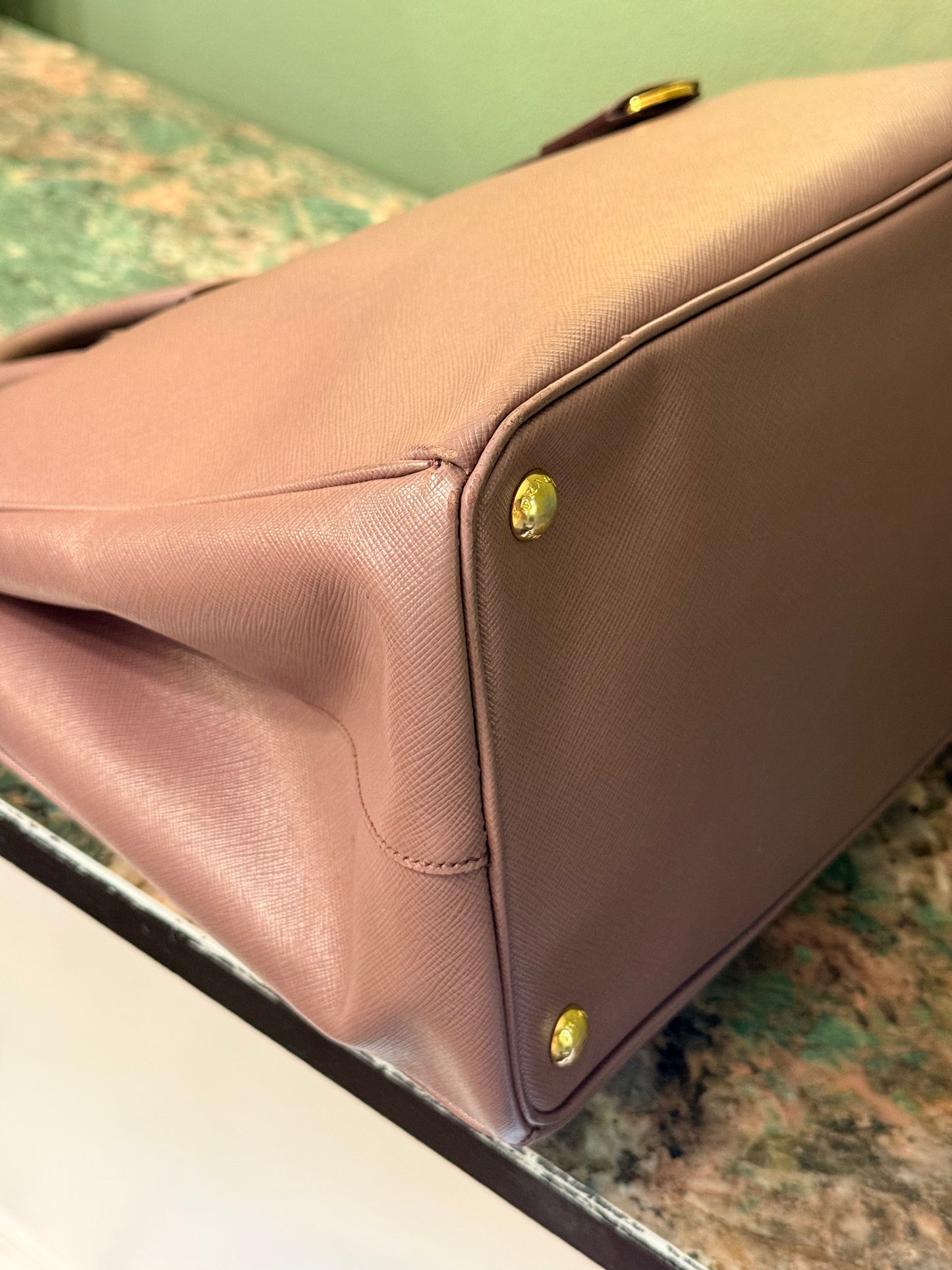 PRADA PURPLE LARGE GALLERIA HANDBAG