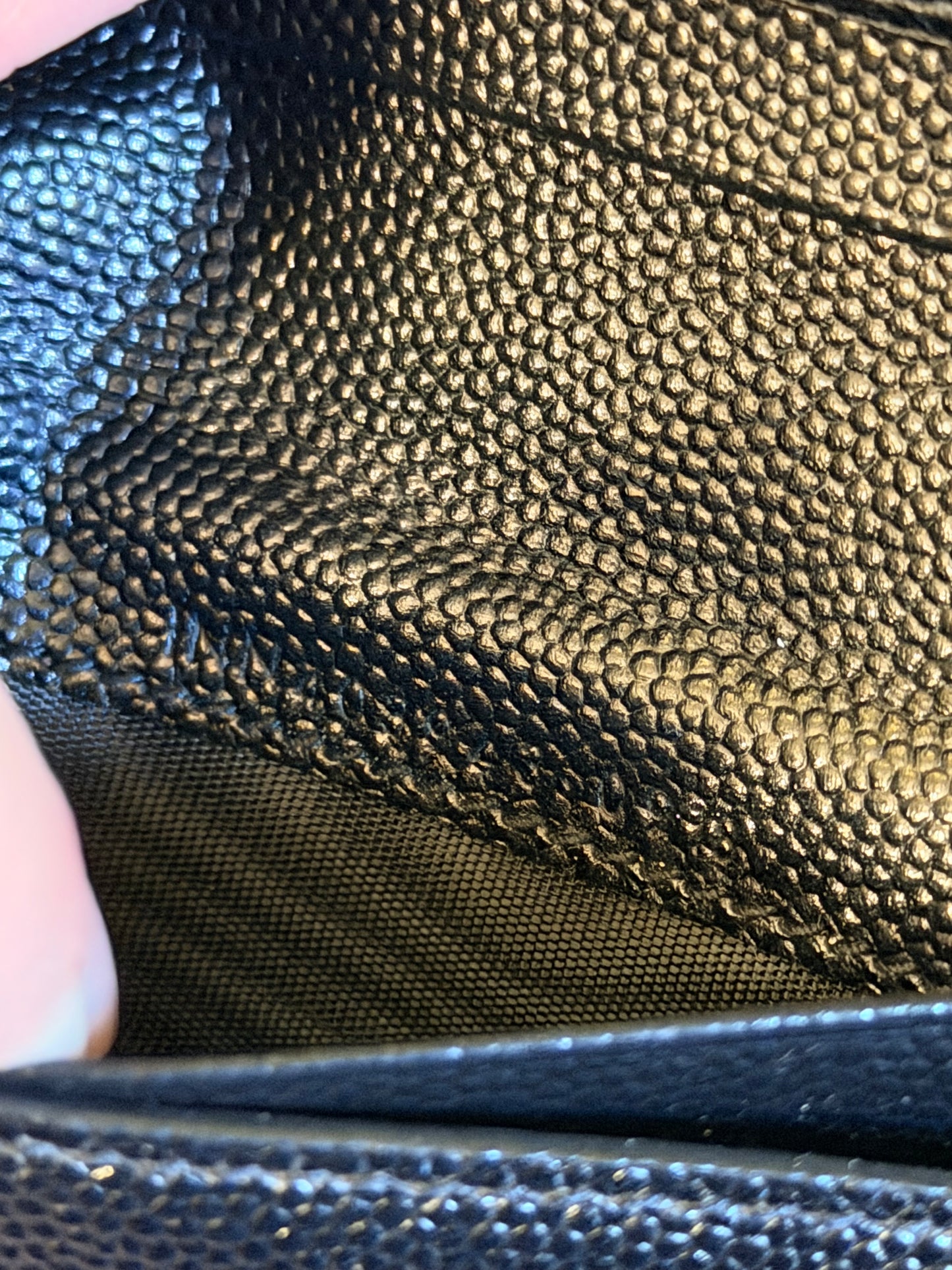 SAINT LAURENT BLACK TRI FOLD CASSANDRE WALLET