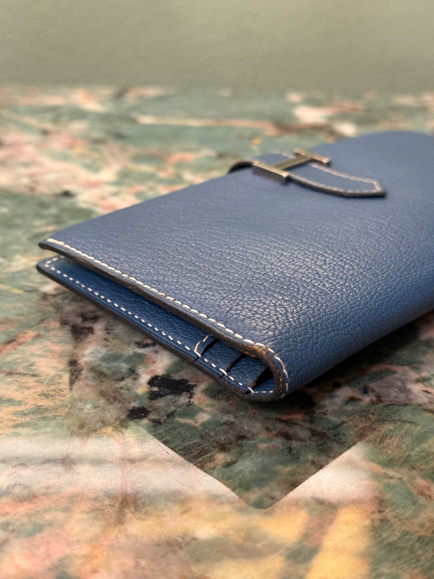 HERMÈS BLU JEAN BEARN WALLET