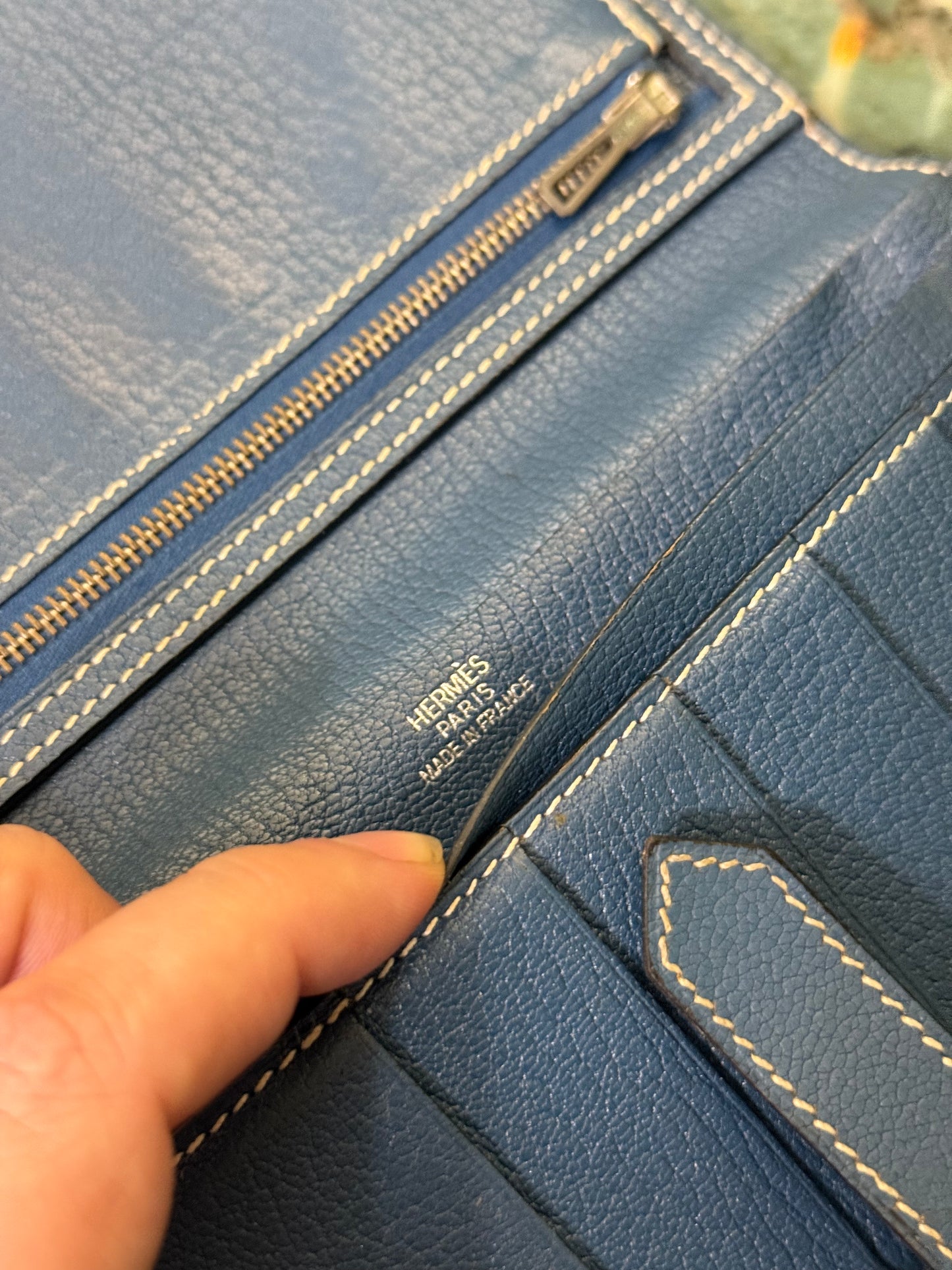 HERMÈS BLU JEAN BEARN WALLET
