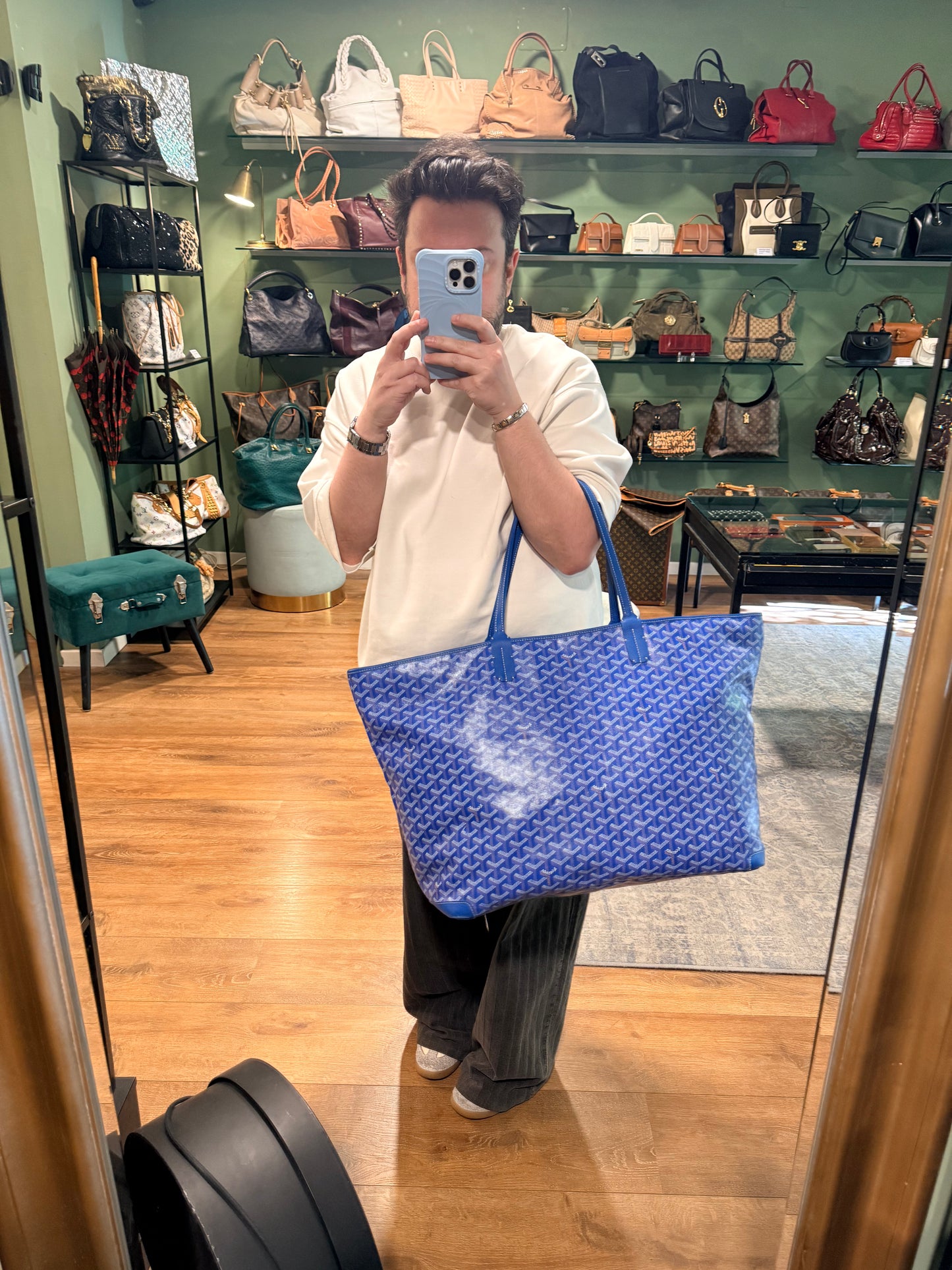 GOYARD BLUE ARTOIS GM TRAVEL BAG