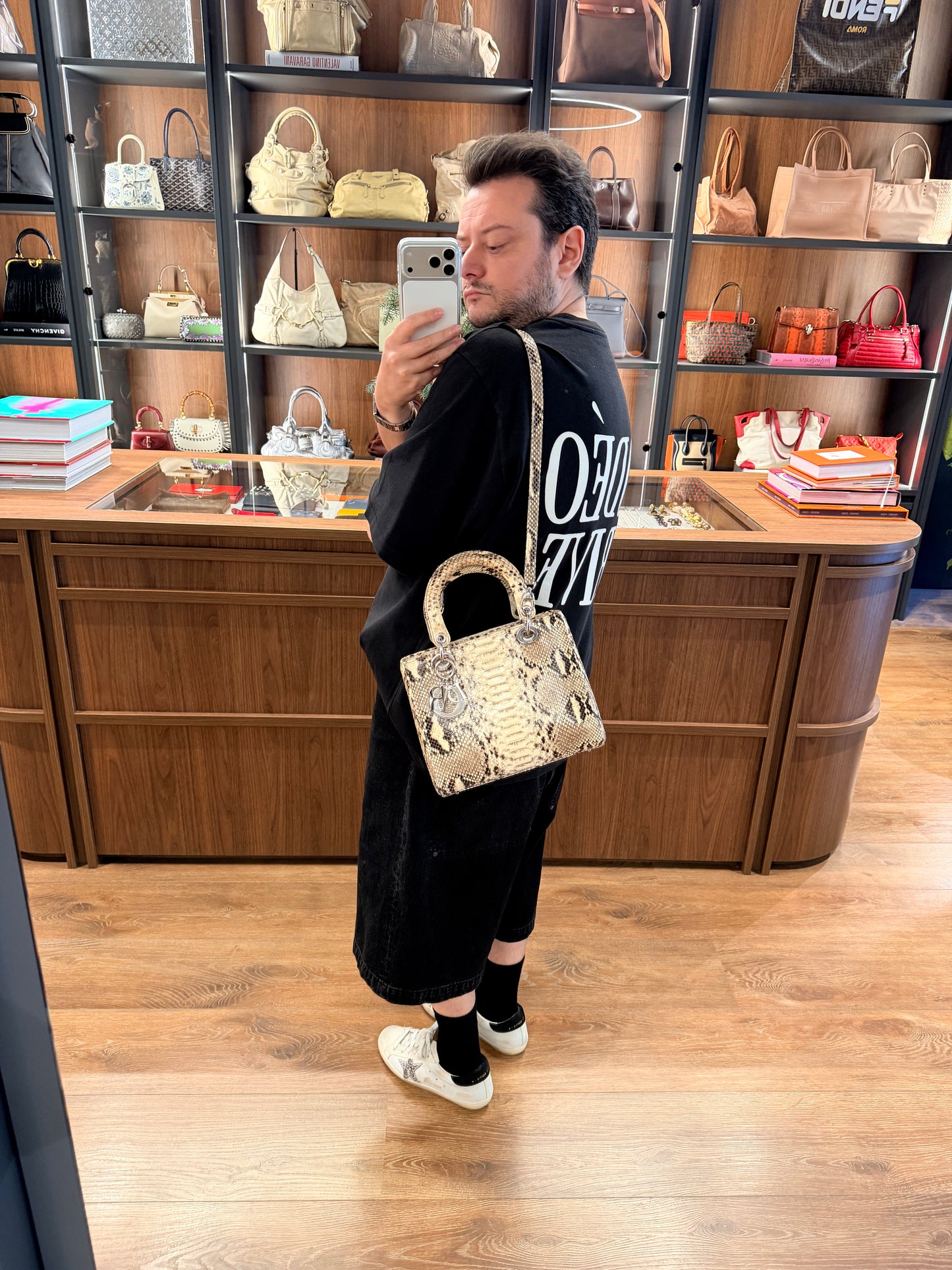 DIOR PYTON MEDIUM LADY DIOR HANDBAG