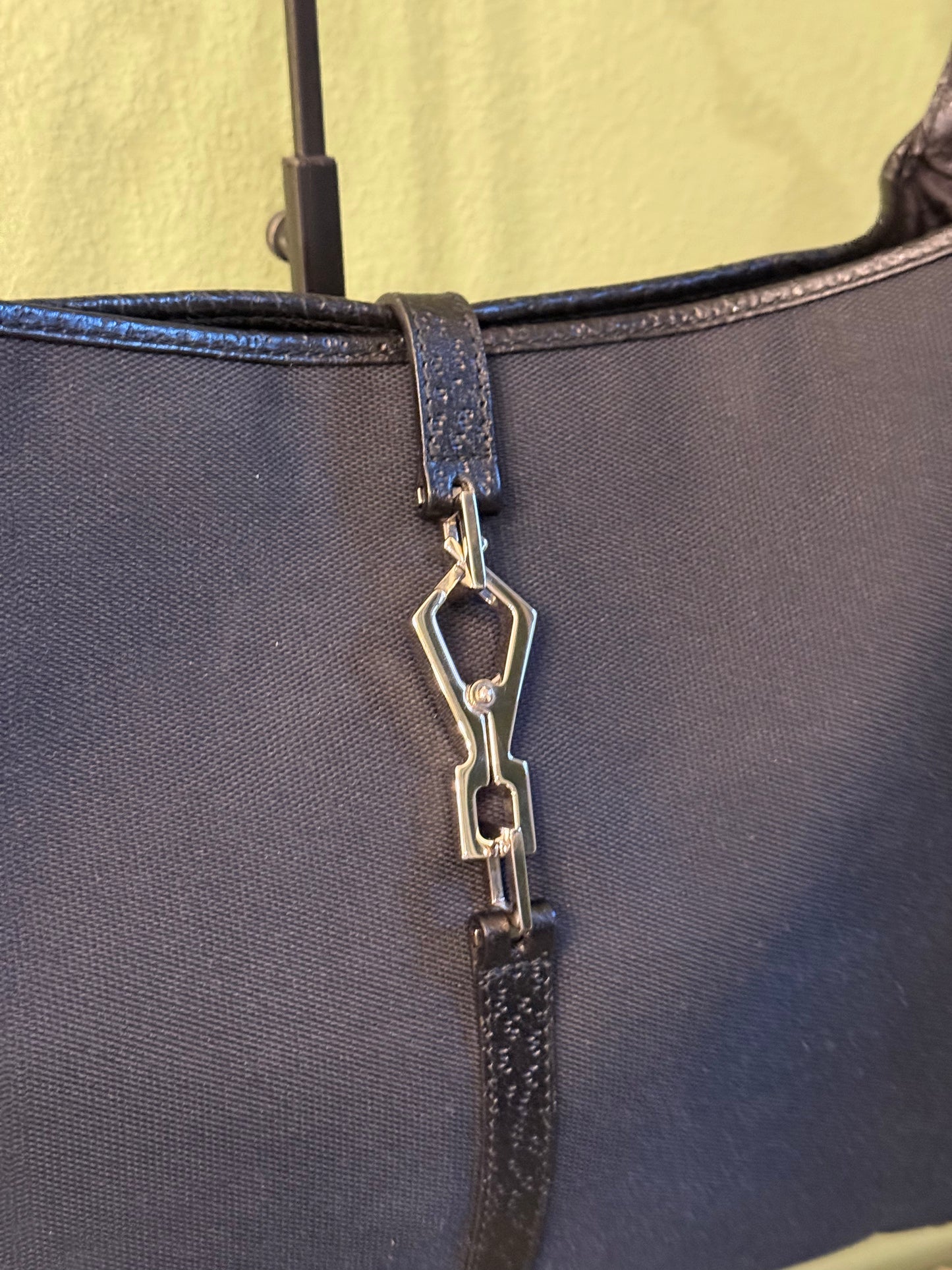 GUCCI BLACK BAMBOO BOUVIER SHOULDER BAG