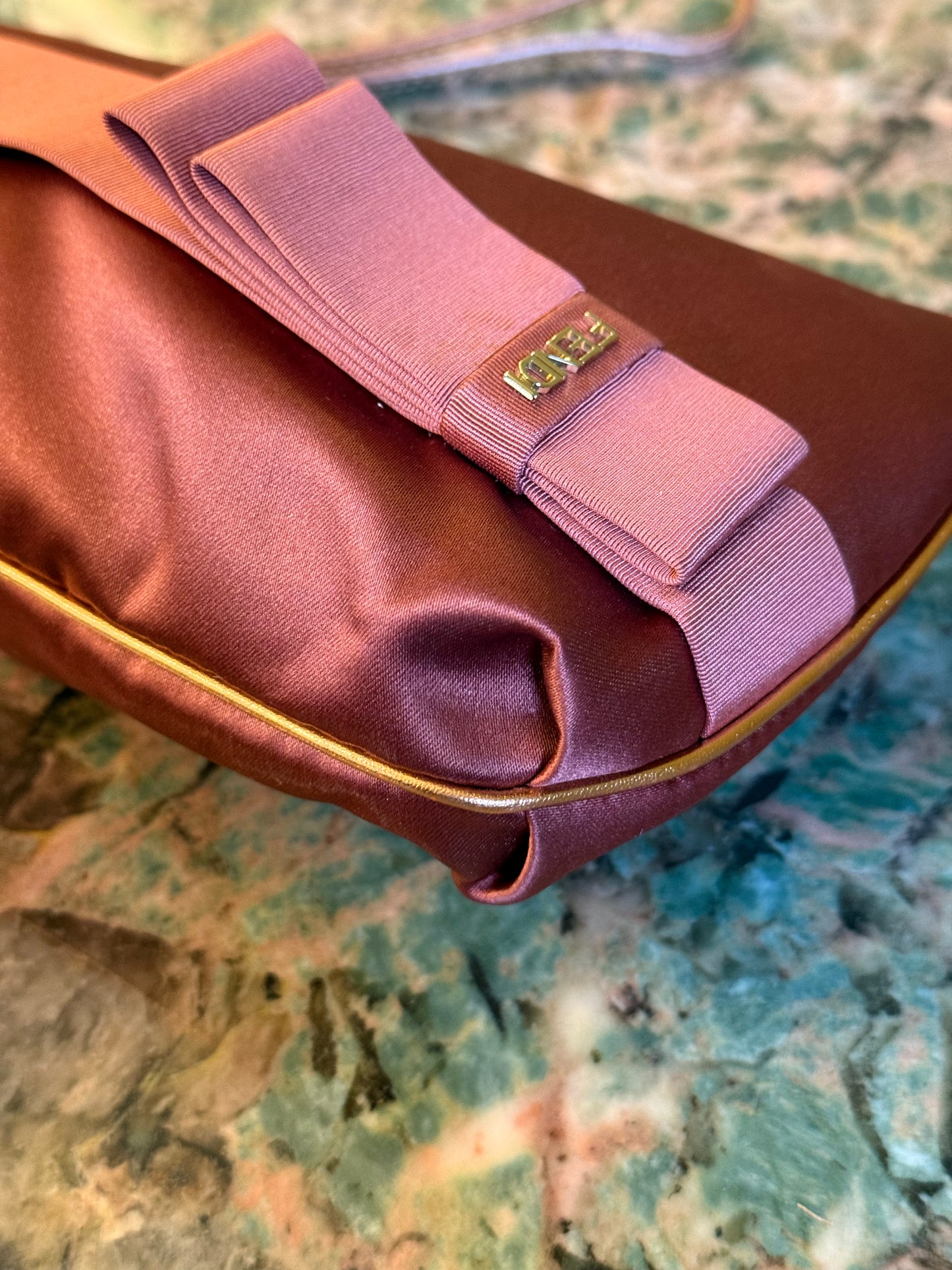 FENDI PINK SATIN POCHETTE