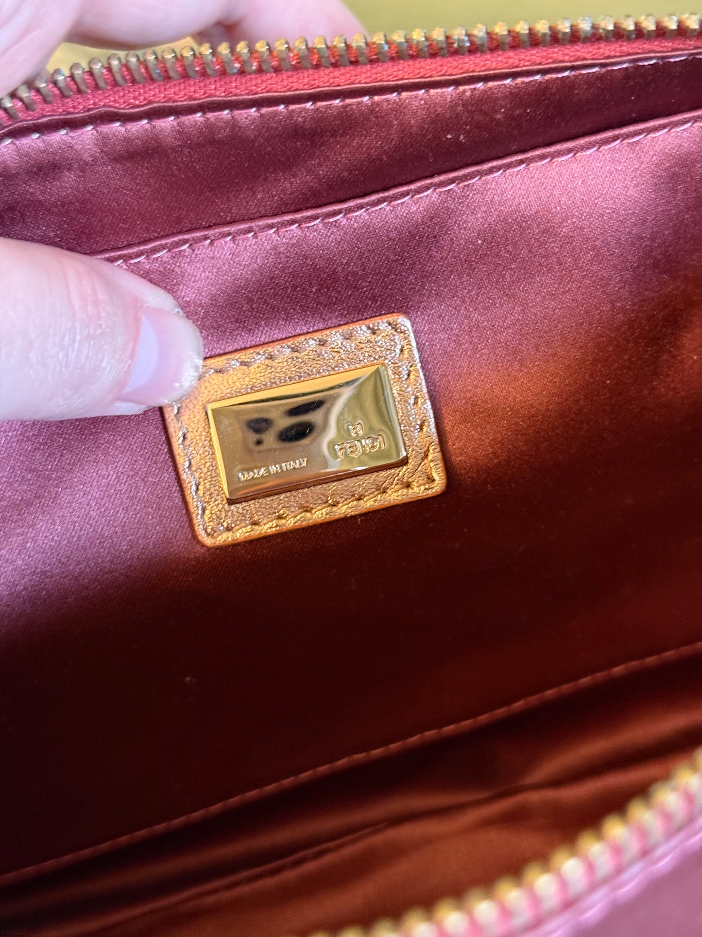 FENDI PINK SATIN POCHETTE