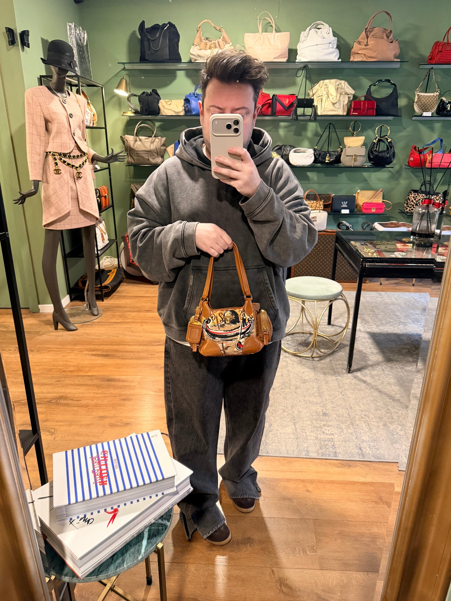 PRADA VENEZIA PRINT SMALL CARGO SHOULDER BAG