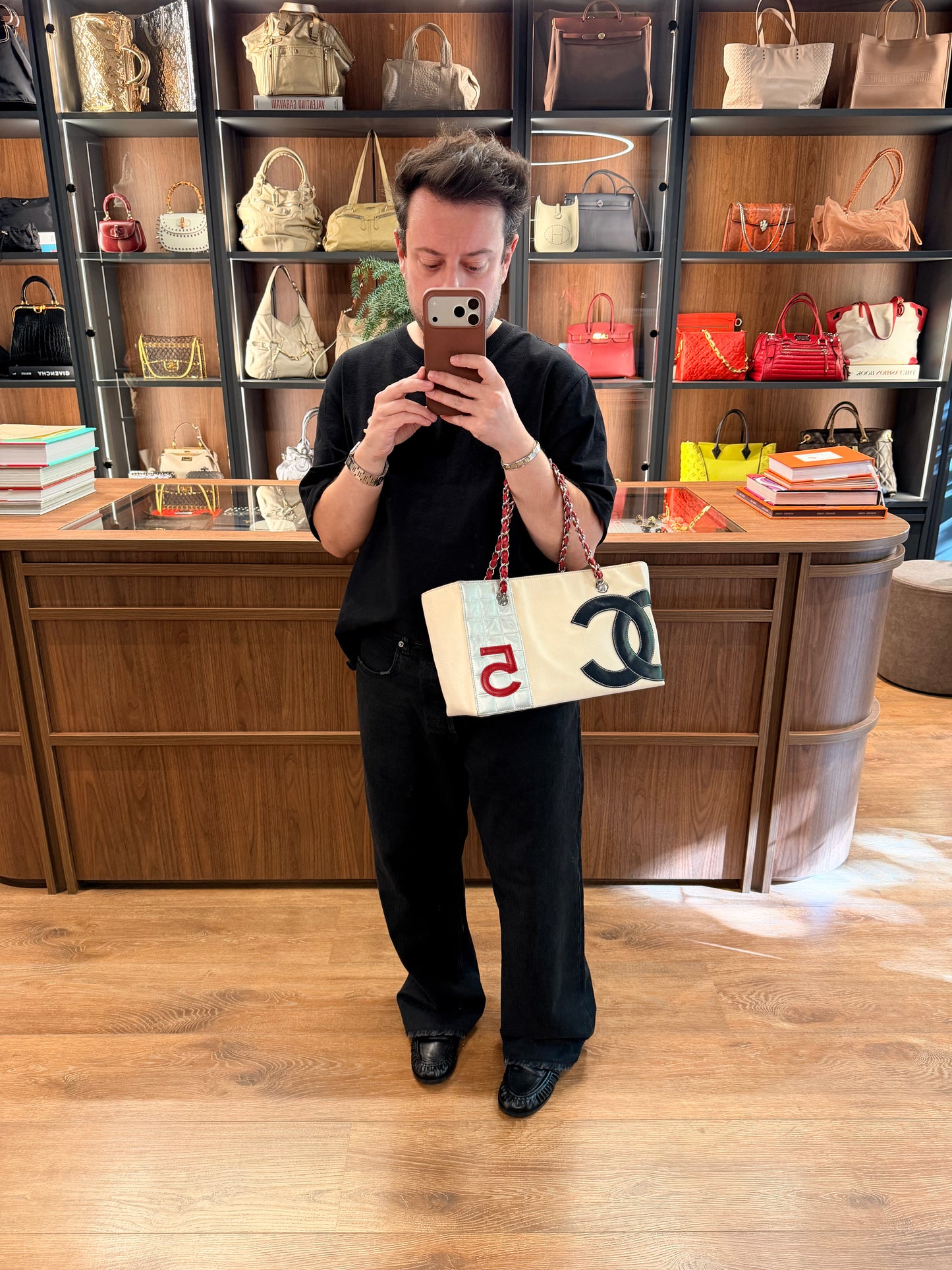 CHANEL N5 CHOCOLATE BAR MEDIUM SHOPPING TOTE