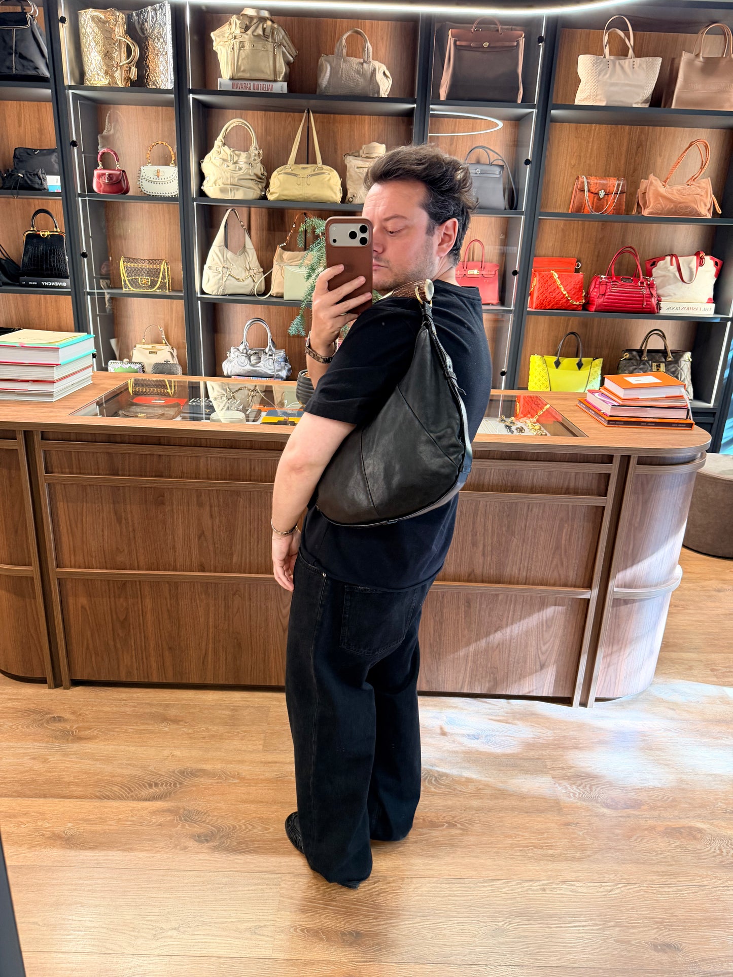 SAINT LAURENT BLACK MEDIUM MOMBASA SHOULDER BAG