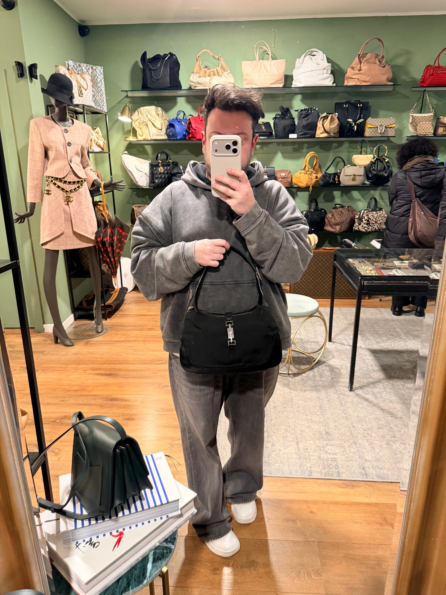 GUCCI BY TOM FORD BLACK JACKIE SHOULDER BAG