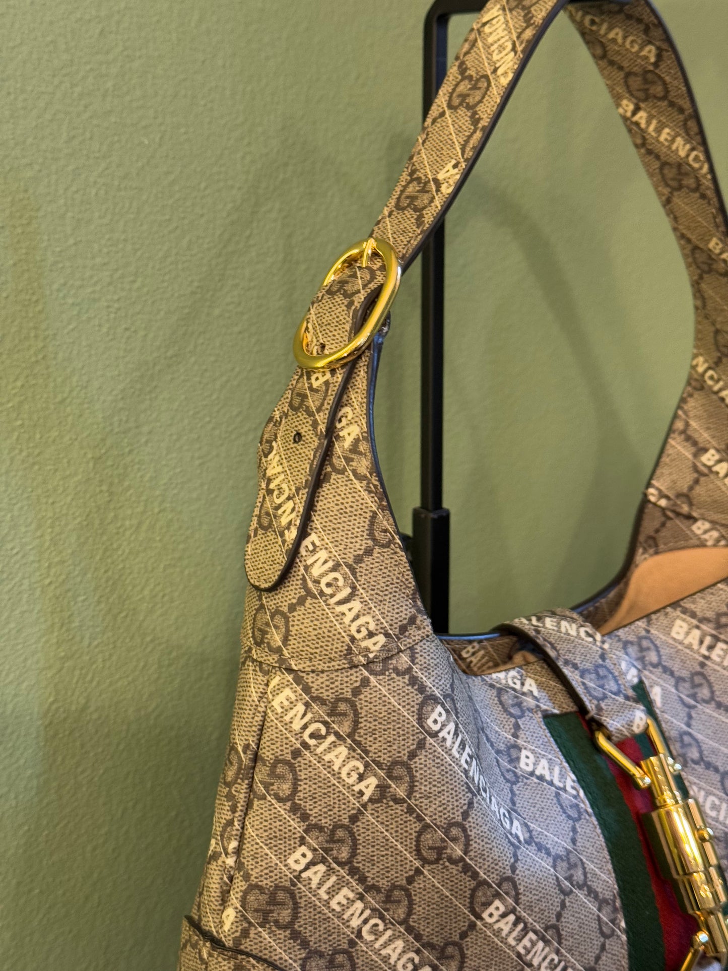 GUCCI X BALENCIAGA GG SUPREME SMALL JACKIE SHOULDER BAG