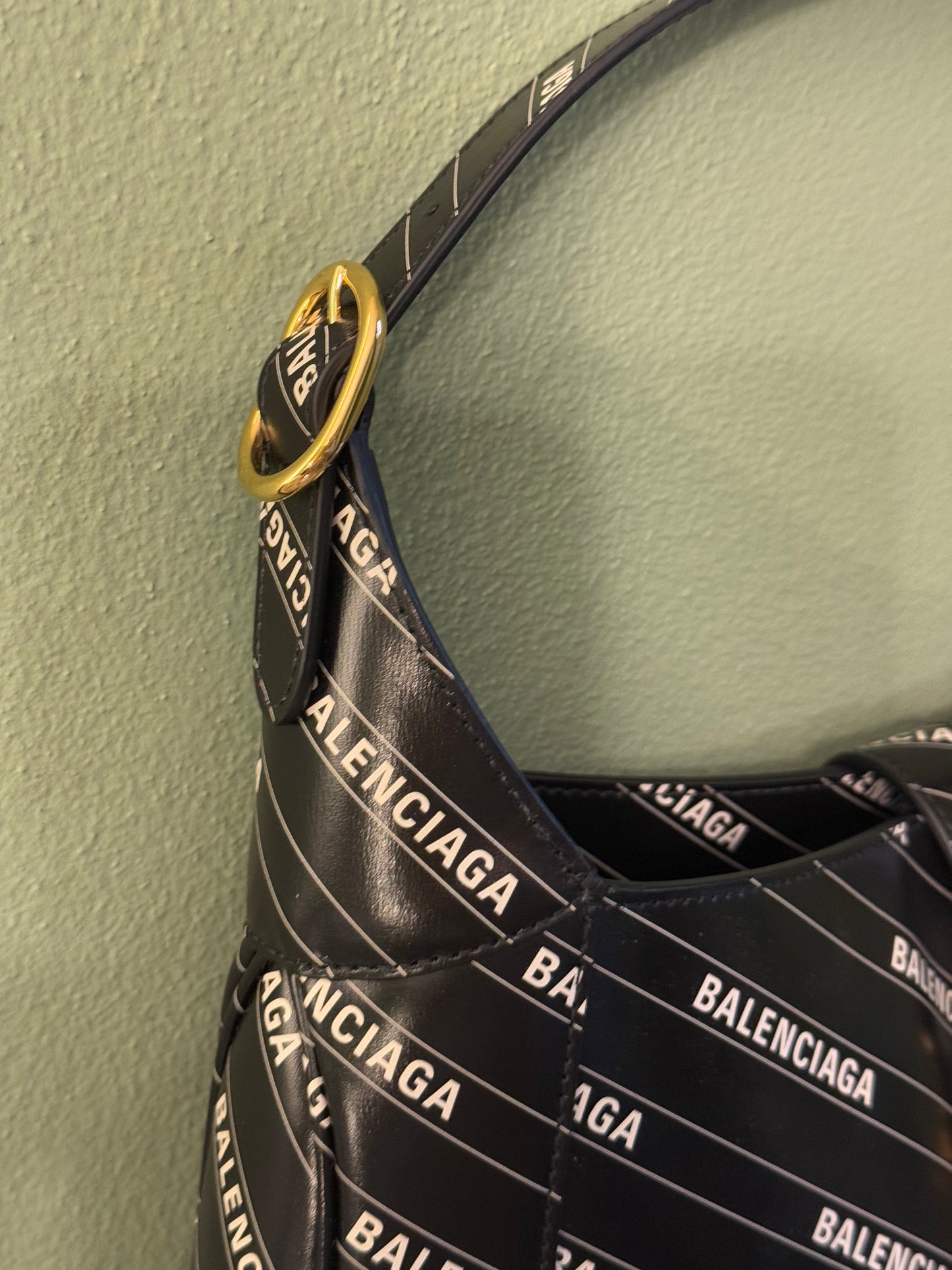 GUCCI X BALENCIAGA MEDIUM BLACK JACKIE 1961 SHOULDER BAG