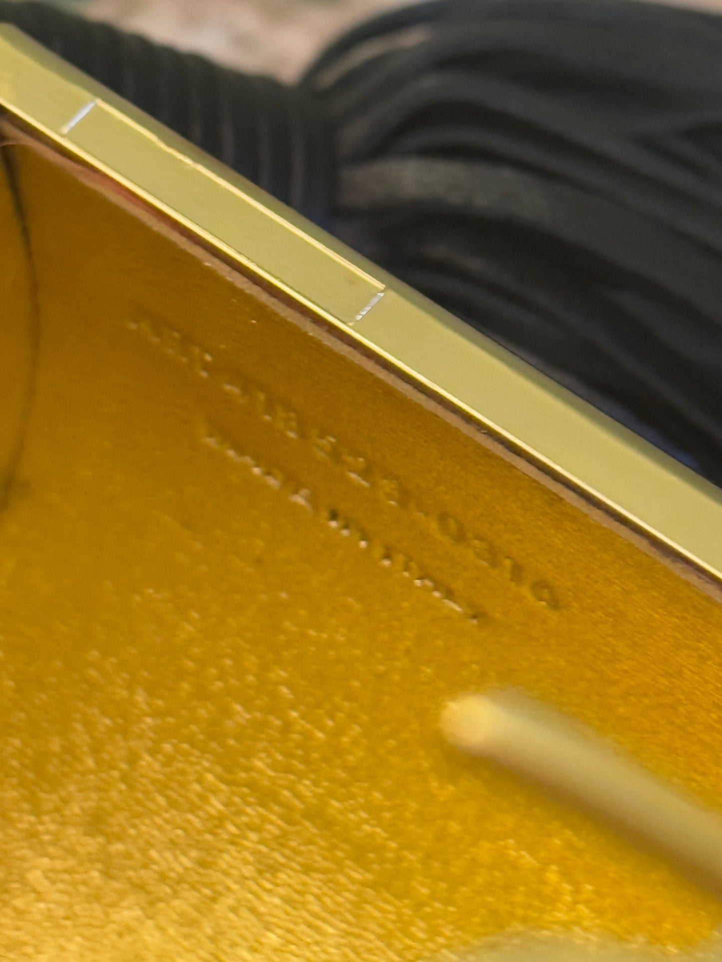 SAINT LAURENT GOLD ACRYLIC OPIUM BOX SHOULDER CLUTCH