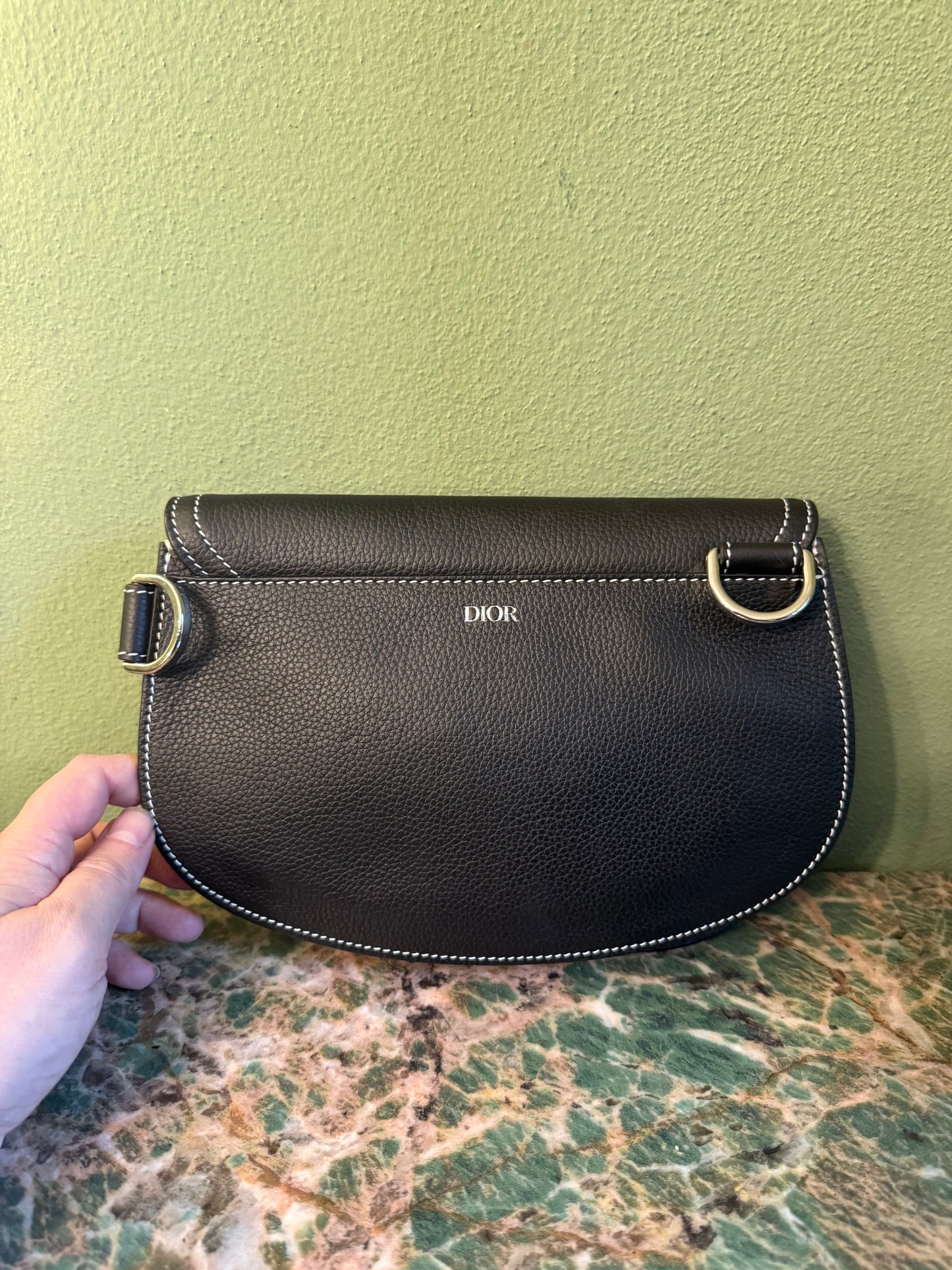 DIOR BLACK DOUBLE SADDLE CROSSBODY BAG
