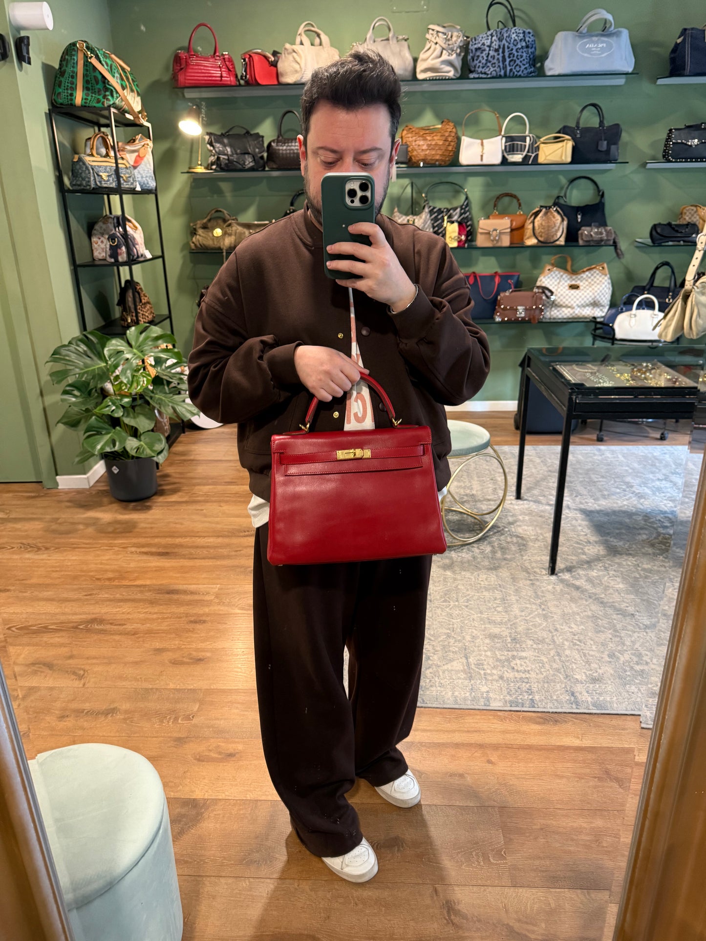 HERMÈS ROUGE VIF TADELAKT KELLY 32 HANDBAG