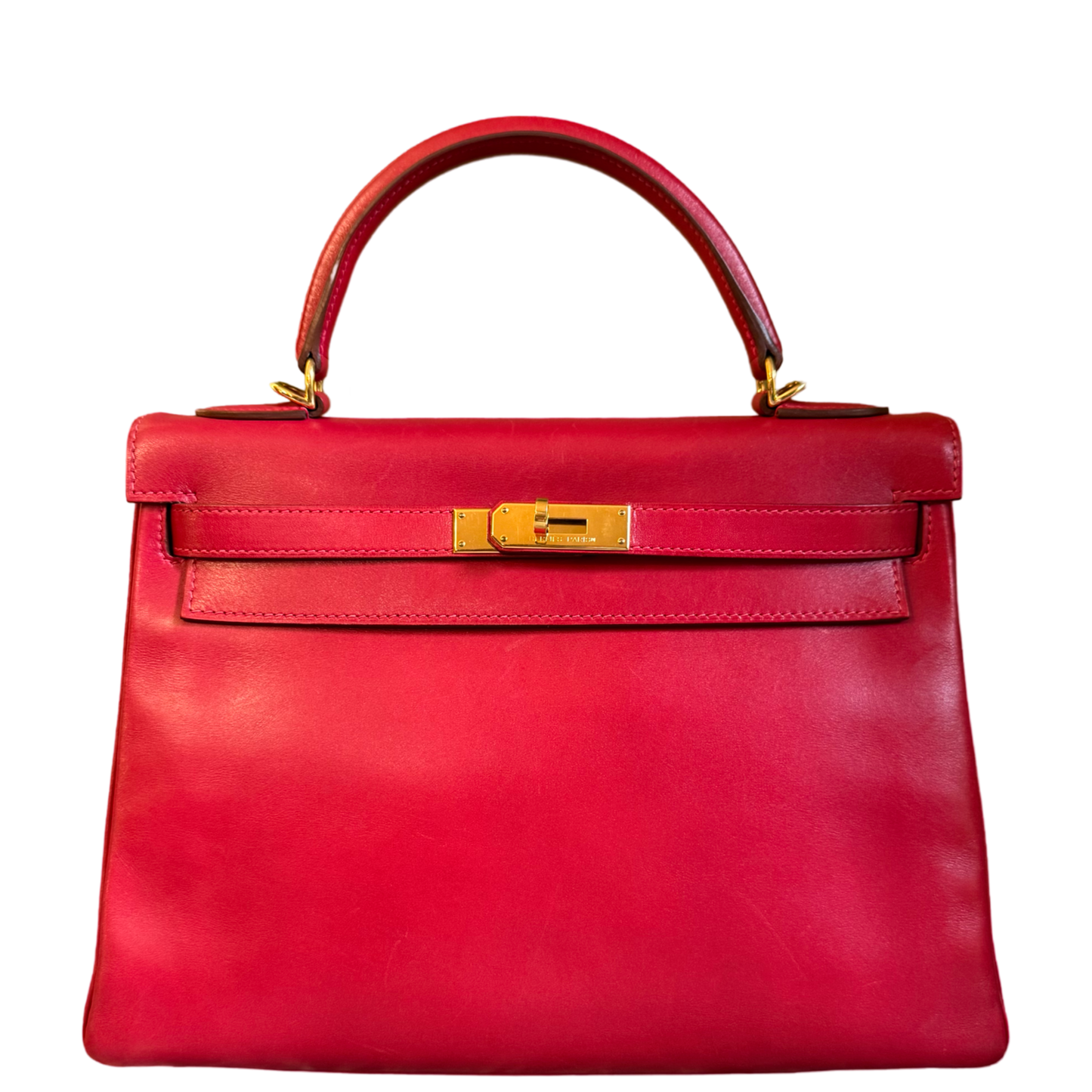HERMÈS ROUGE VIF TADELAKT KELLY 32 HANDBAG