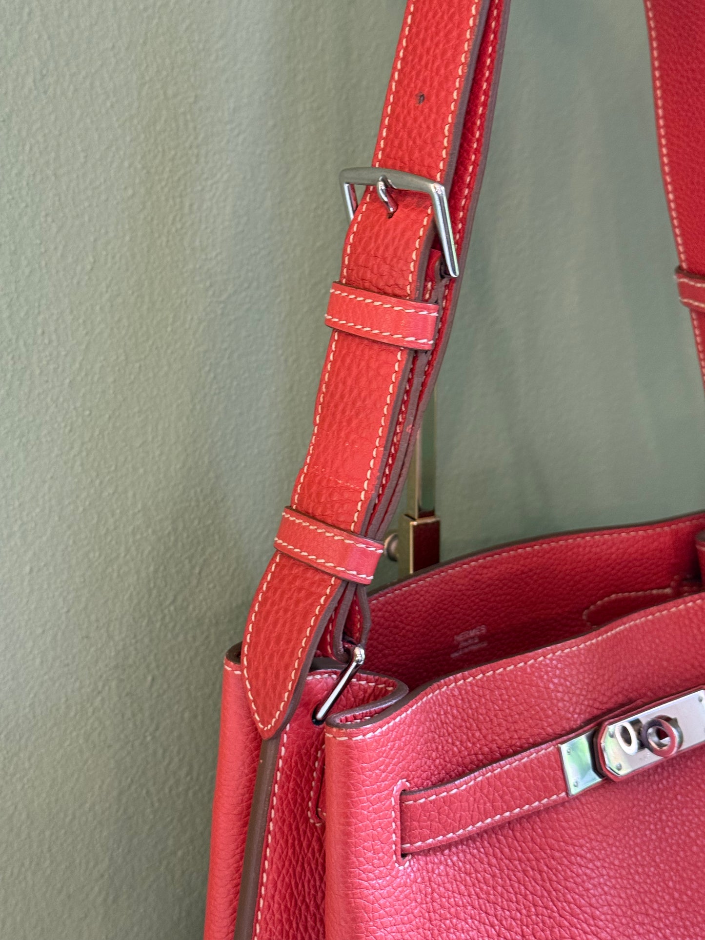 HERMÈS ORANGE TOGO SO KELLY 22 BUCKET SHOULDER BAG
