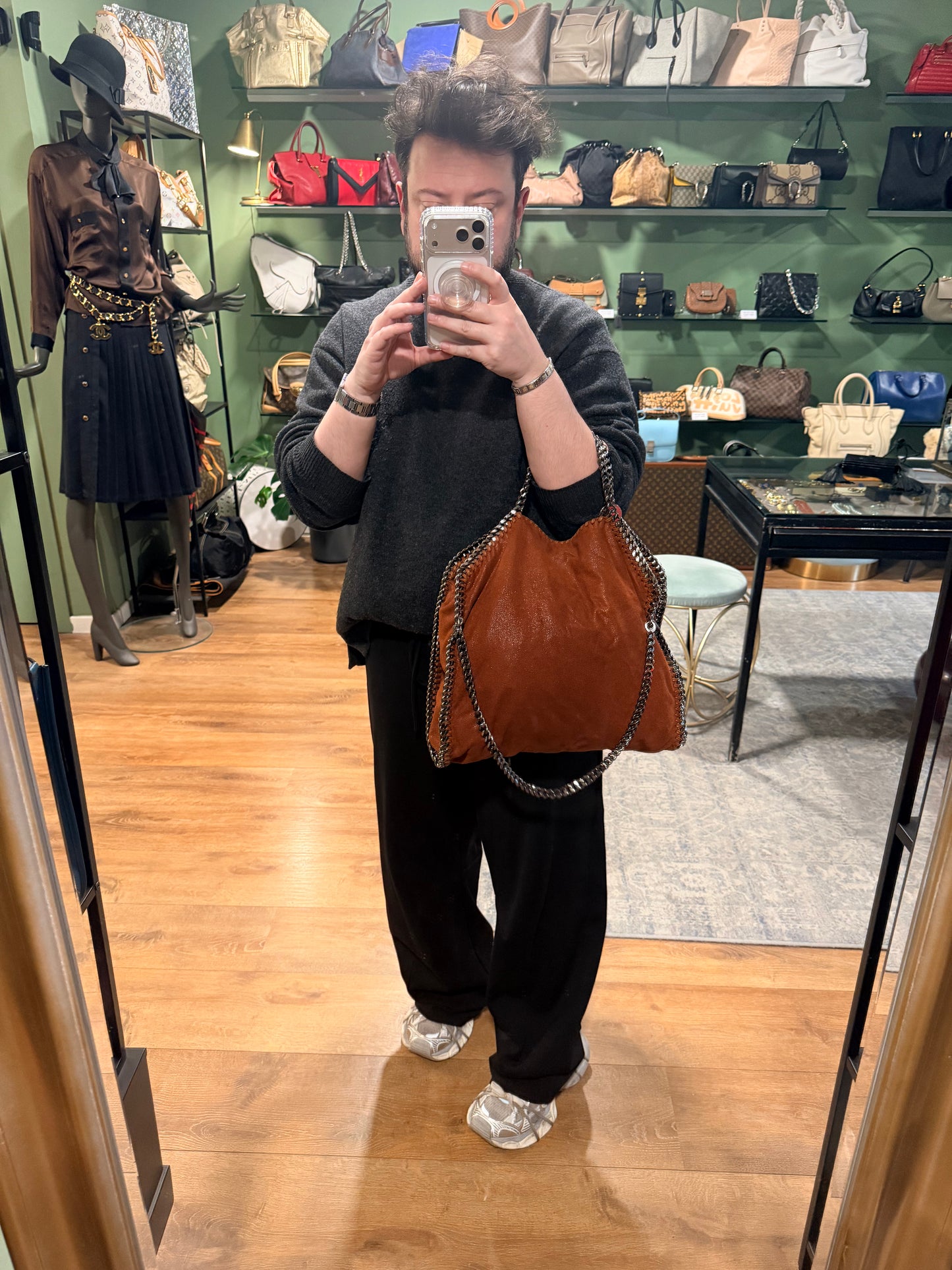 STELLA MCCARTNEY BROWN FALABELLA FOLD HANDBAG