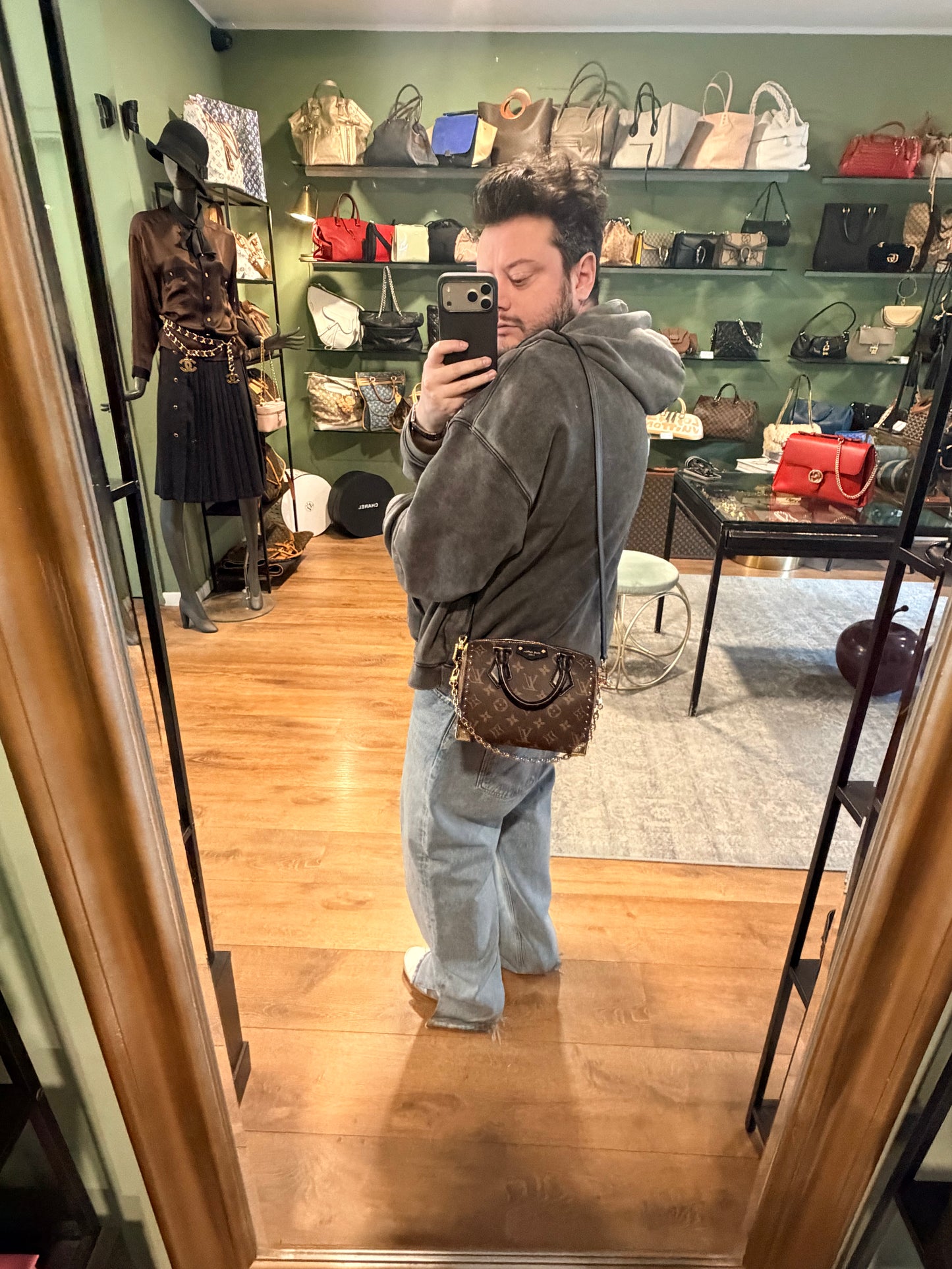 LOUIS VUITTON MONOGRAM SPEEDY TRUNK 20 CROSSBODY BAG