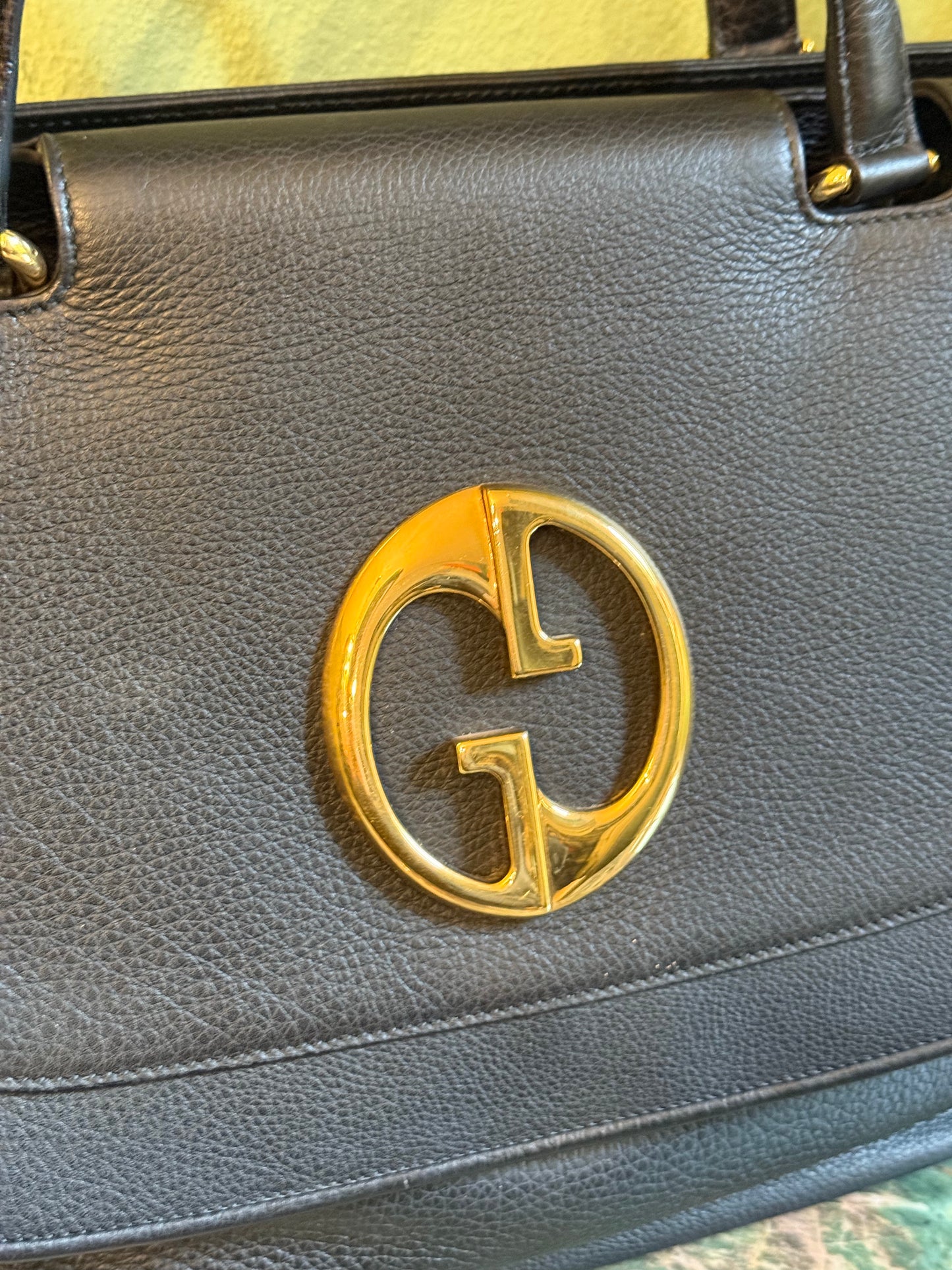 GUCCI BLACK LARGE 1973 HANDBAG
