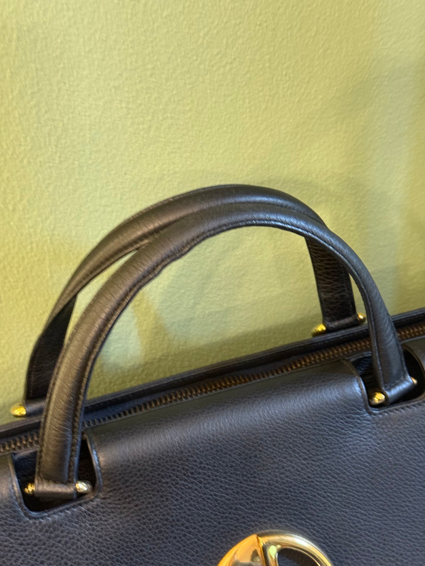 GUCCI BLACK LARGE 1973 HANDBAG
