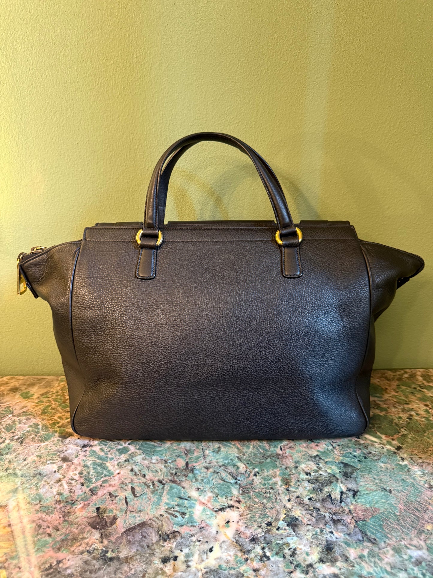 GUCCI BLACK LARGE 1973 HANDBAG