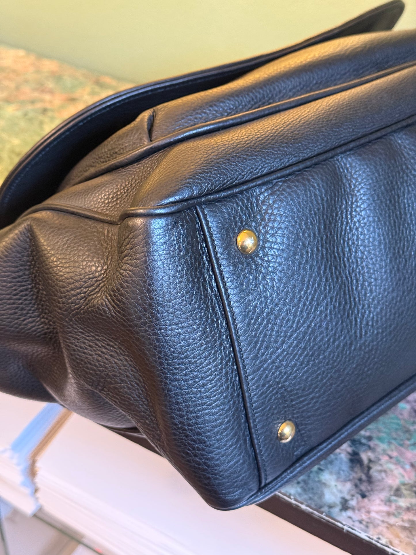 GUCCI BLACK LARGE 1973 HANDBAG