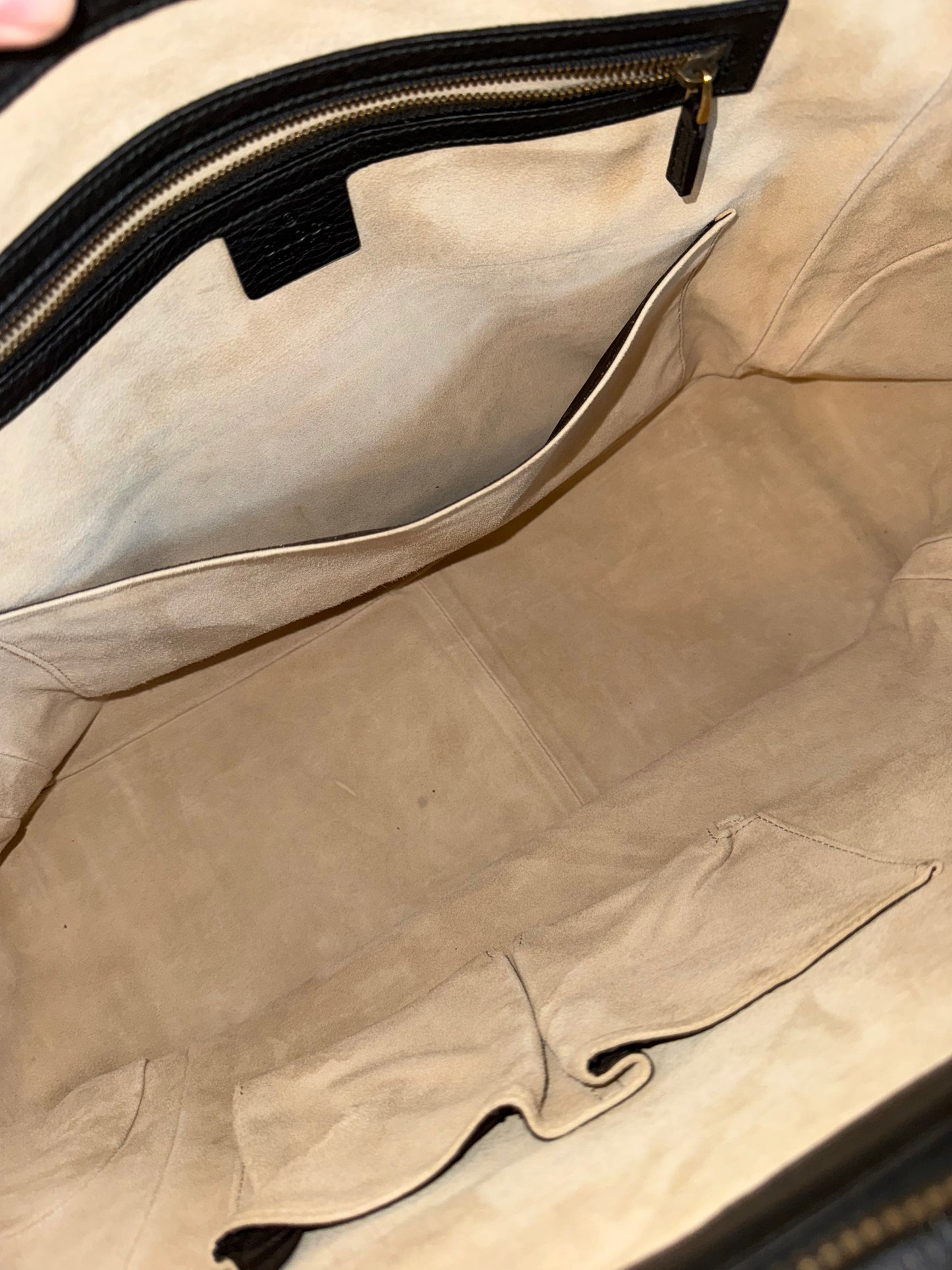 GUCCI BLACK LARGE 1973 HANDBAG