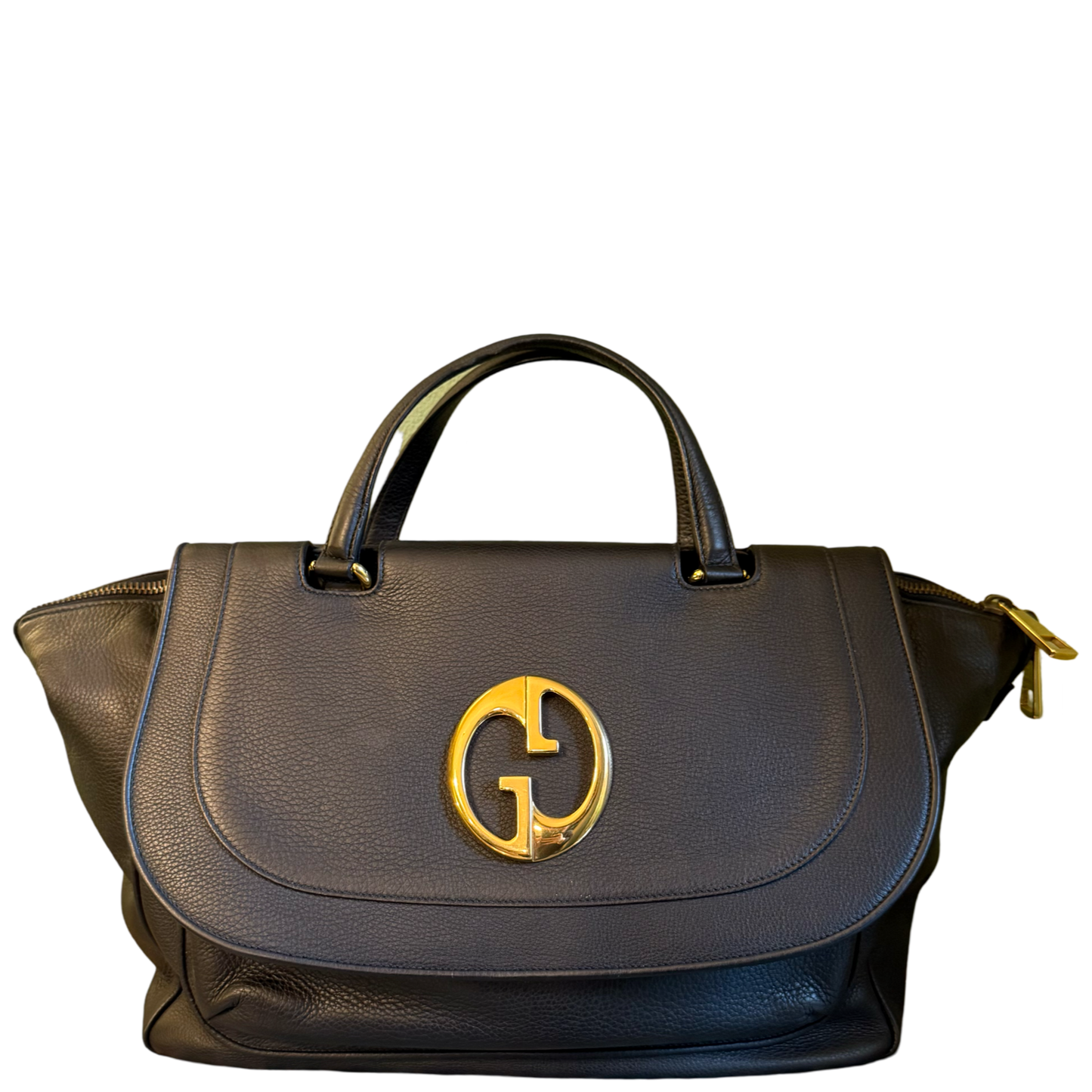 GUCCI BLACK LARGE 1973 HANDBAG