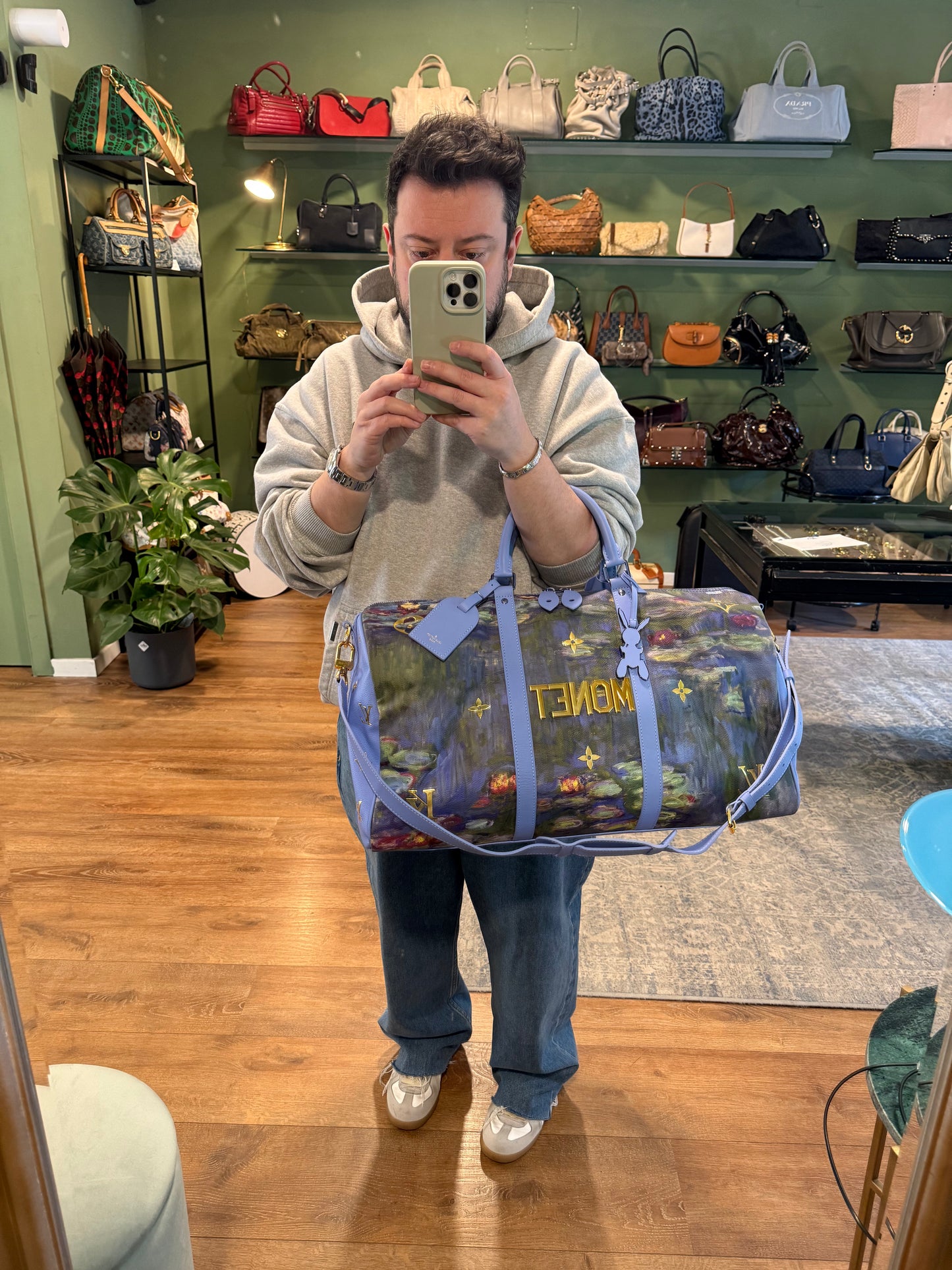 JEFF KOONS X LOUIS VUITTON MONET MASTERS KEEPALL BANDOULIERE 50 TRAVEL BAG