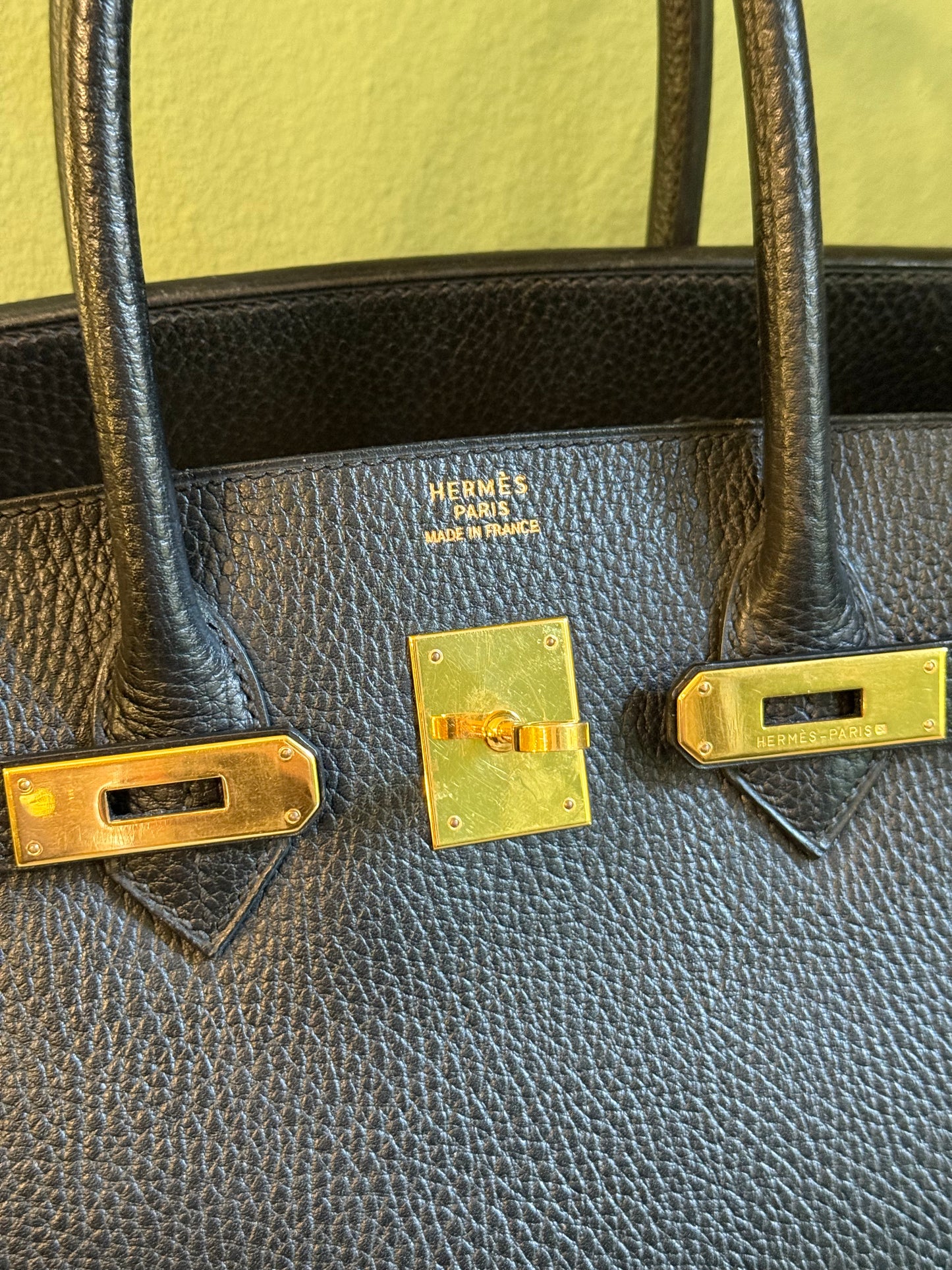 HERMÈS BLACK ARDENNE BIRKIN 35 HANDBAG