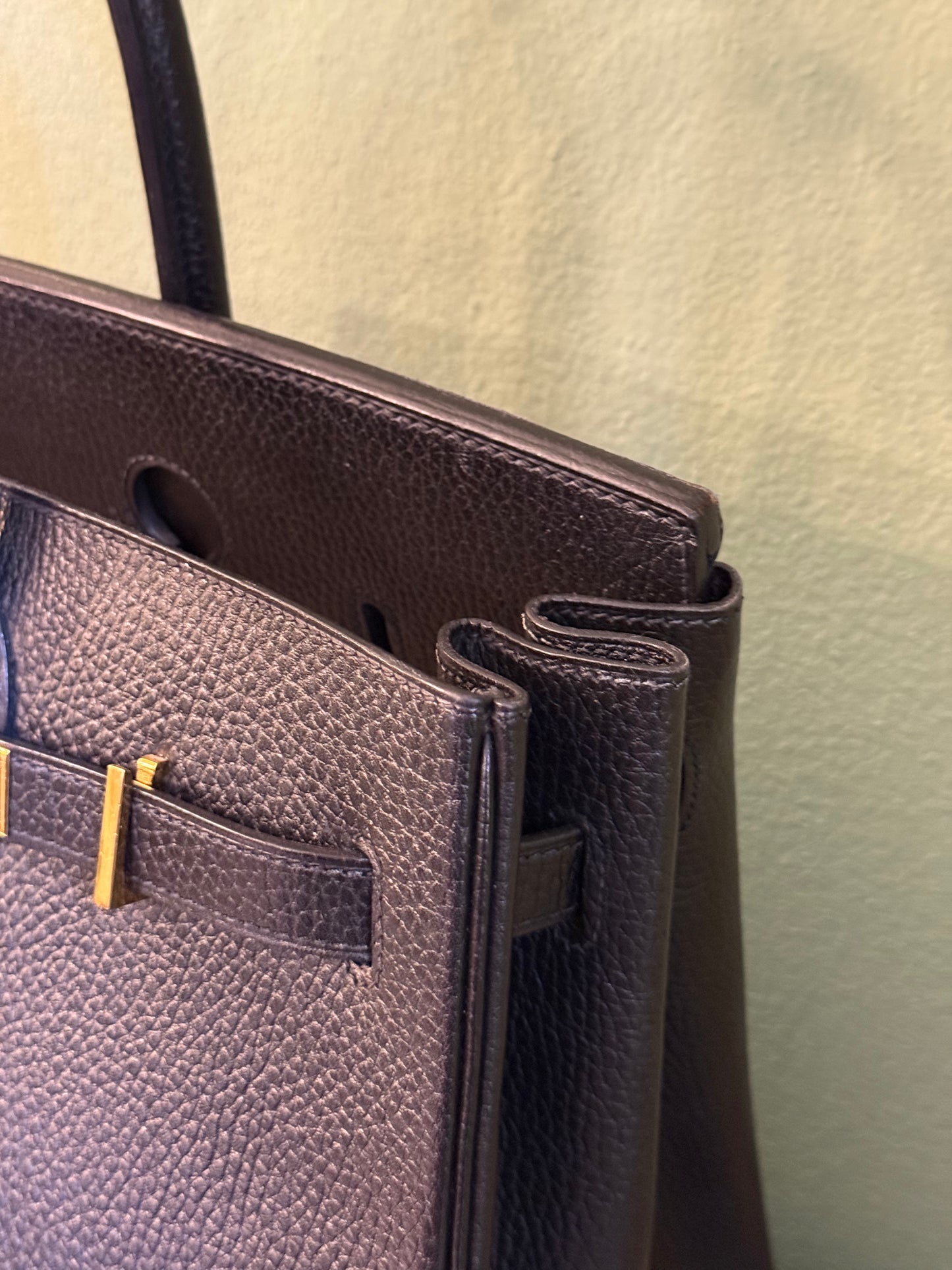 HERMÈS BLACK ARDENNE BIRKIN 35 HANDBAG