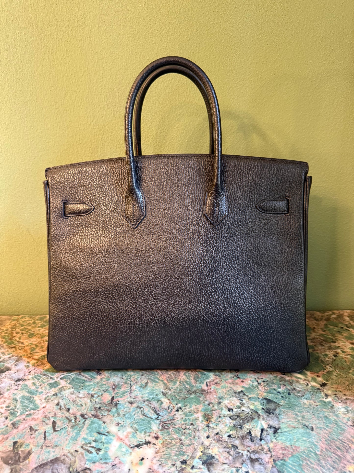 HERMÈS BLACK ARDENNE BIRKIN 35 HANDBAG