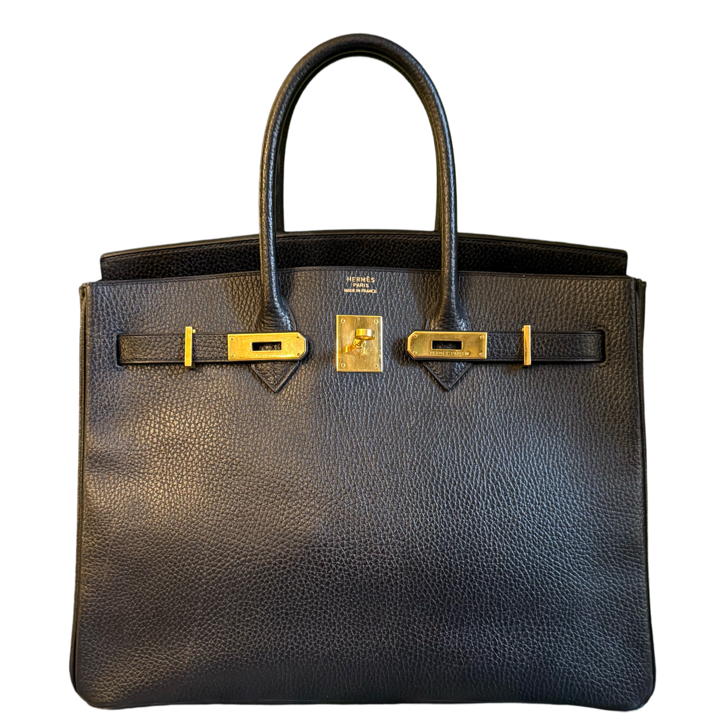 HERMÈS BLACK ARDENNE BIRKIN 35 HANDBAG