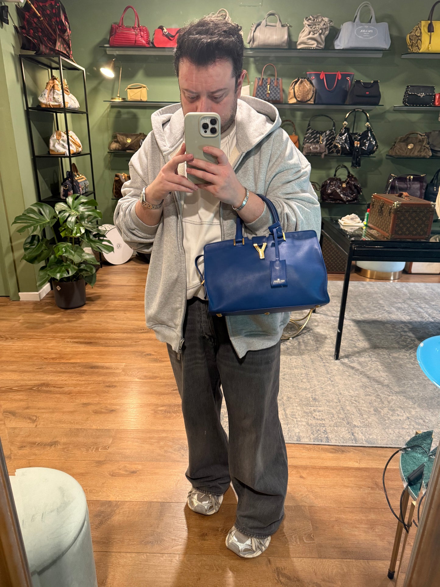 SAINT LAURENT ELECTRIC BLUE BOSTON BAG