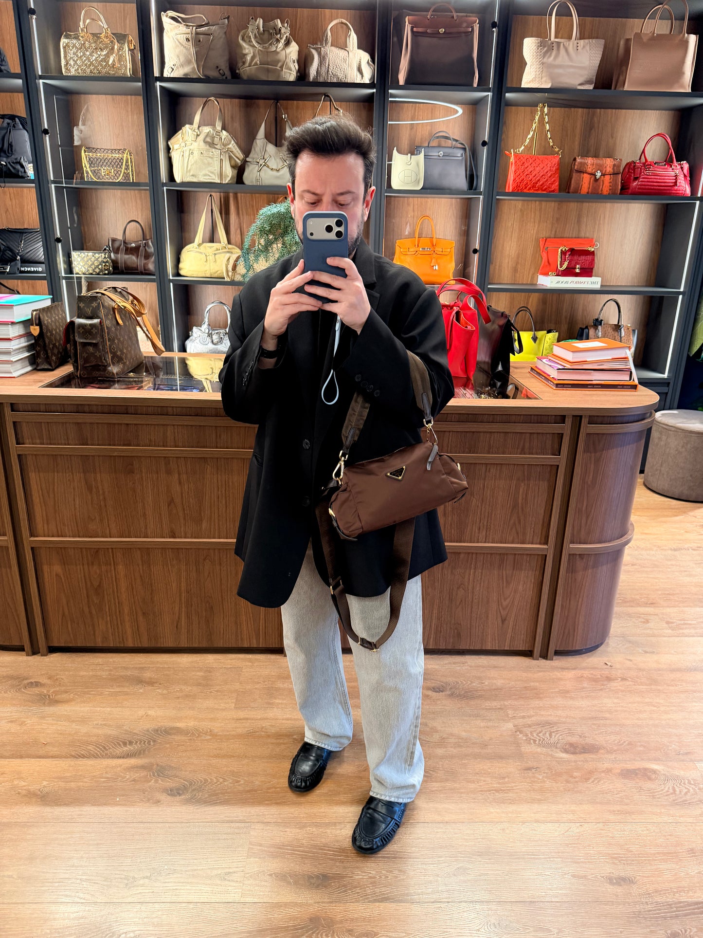 PRADA BROWN SMALL EXPLORER CROSSBODY BAG