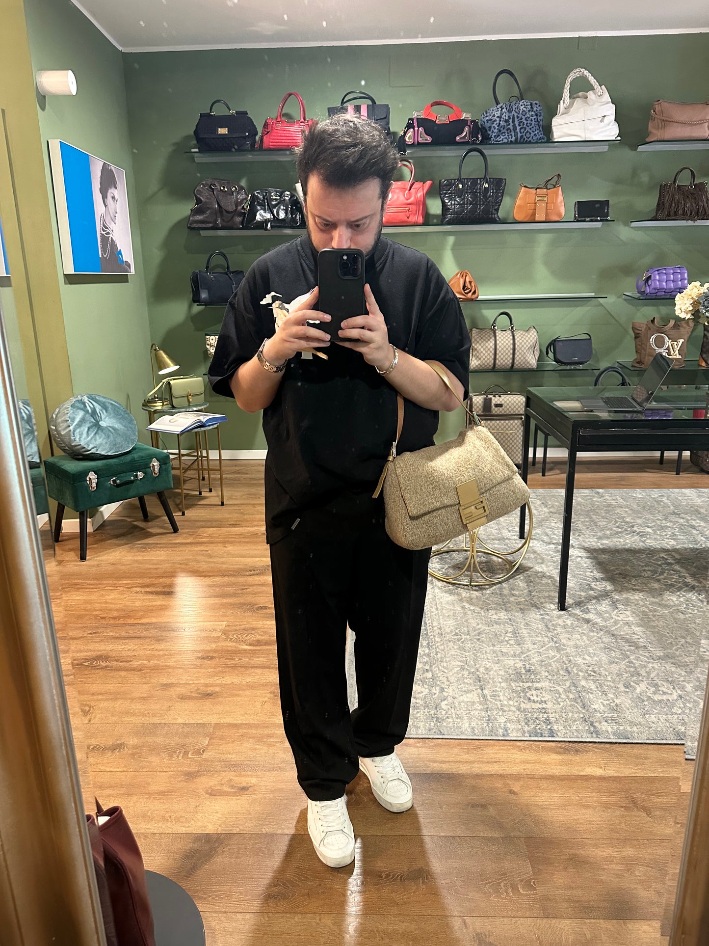 FENDI BEIGE CACHEMIRE MAMA BAGUETTE