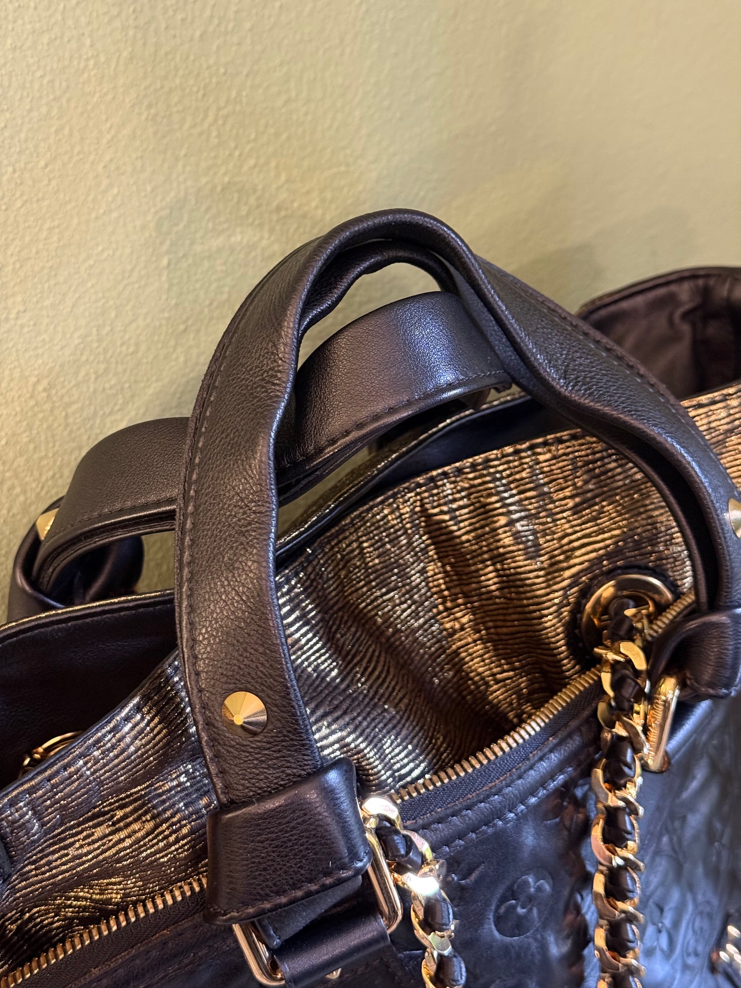 LOUIS VUITTON BLACK DOUBLE JEU NEO ALMA HANDBAG
