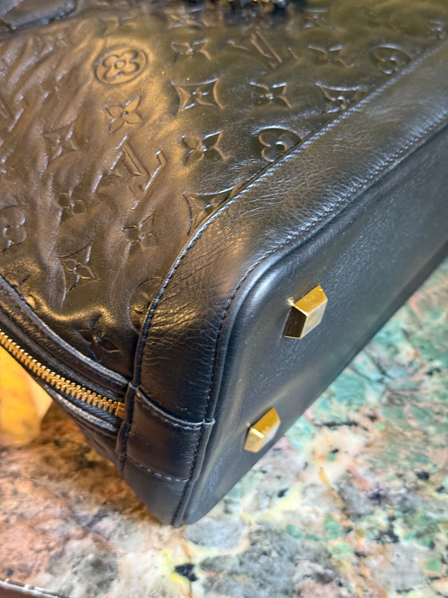 LOUIS VUITTON BLACK DOUBLE JEU NEO ALMA HANDBAG